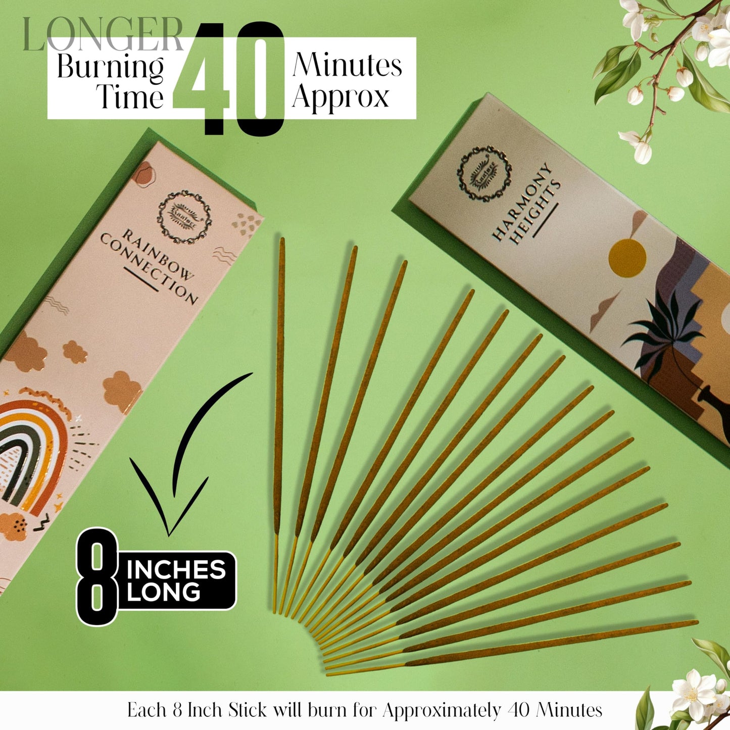 Raajsee Natural Incense Sticks with Insence Holder- Pack of 6 Organic Inscent -120 Insense Sticks, Non Toxic Clean Burning, Boho Gift Set, Sage,Apple Pumpkin,Coconut, Coffee,Rosemary Patchouli