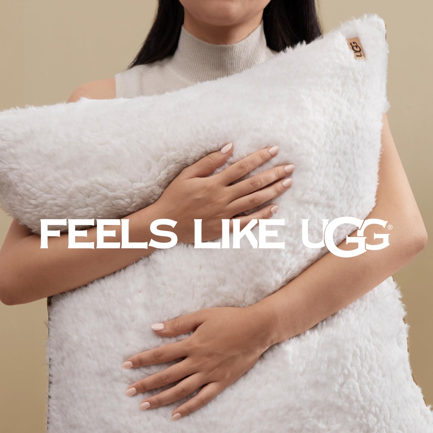 UGG Blissful Full/Queen Comforter Set with 2 Pillow Shams Reversible Comforter Plush Fluffy Warm Bed Set Premium Down Alternative Bedding for College Dorm Essentials, Full/Queen, Light Brown Fawn