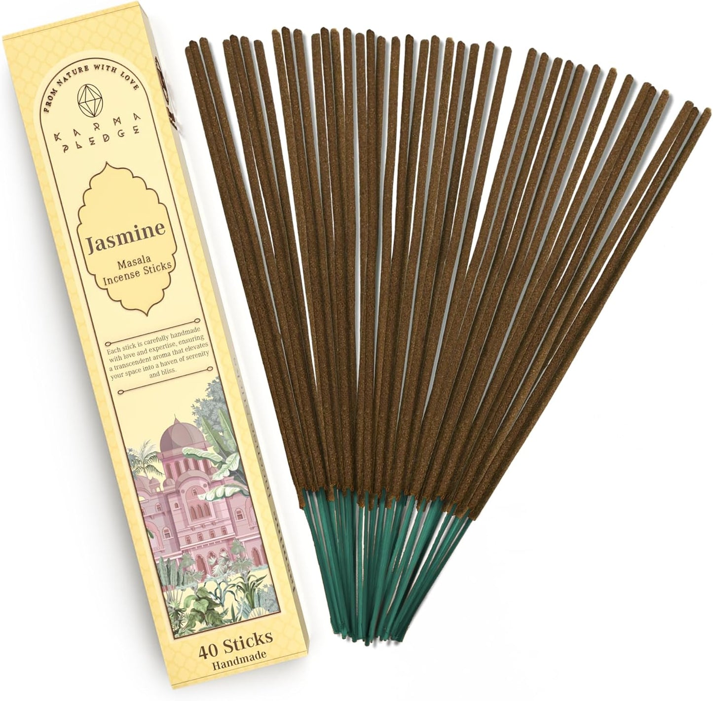 Incense Sticks, White Sage Incense, Made with Natural Ingredients, Hand Rolled Aromatic Masala, 40 Stick Pack, 45-60 Minute Burn Time, Best for Home Fragrance, Meditation, Yoga, Spiritual Healing