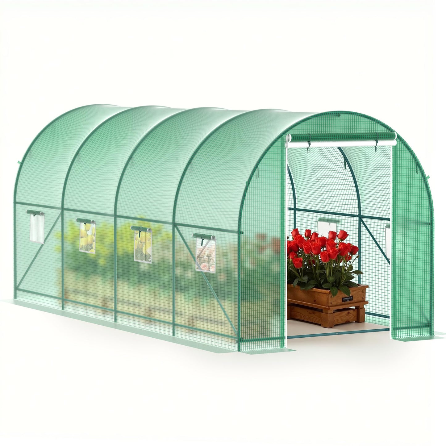 GOJOOASIS Greenhouse Outdoor Green House for Outside Winter Heavy Duty Large Walk-in Tunnel Portable Greenhouses for Backyard Plants Shed (10'x7'x7')