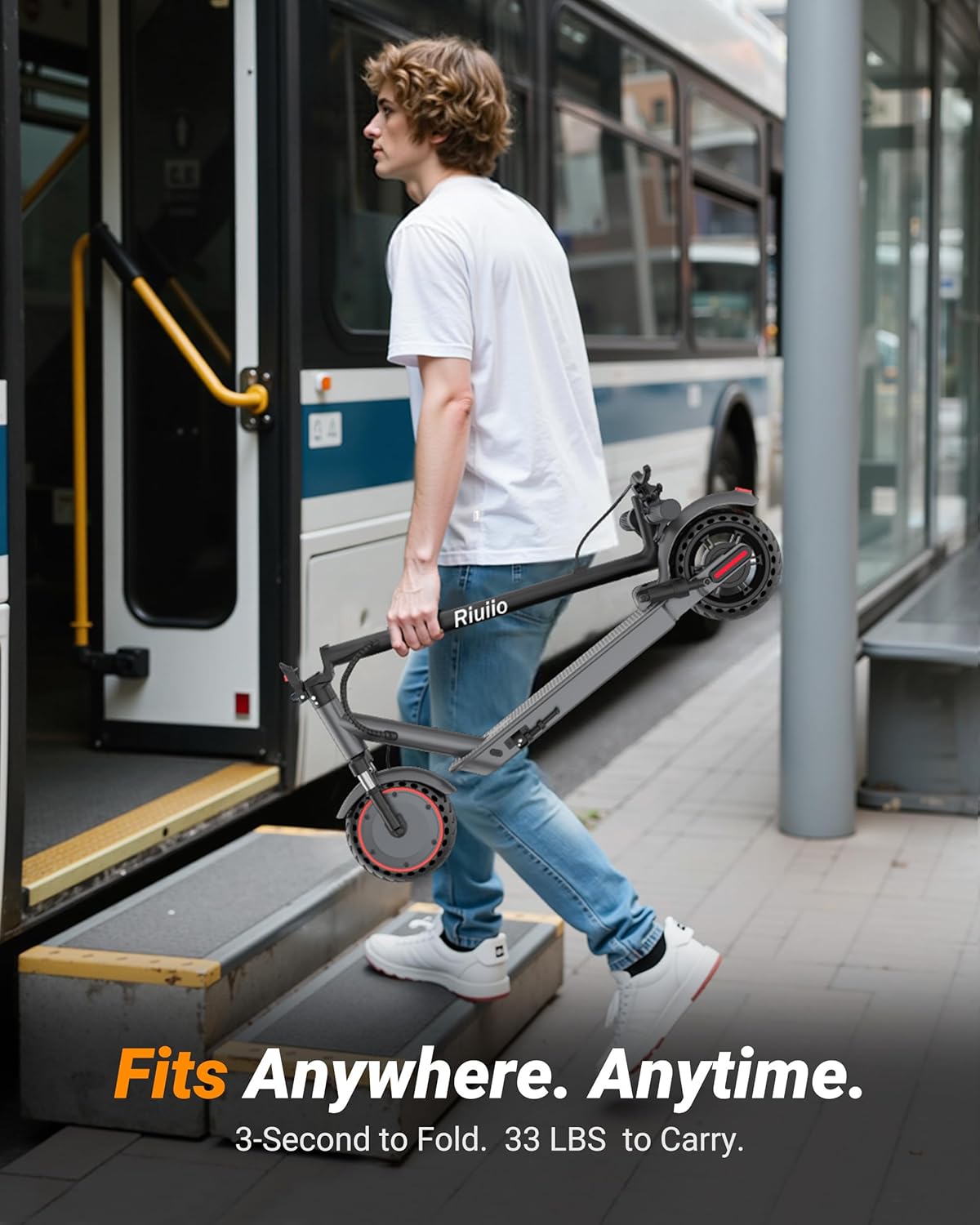 Electric Scooter for Adults, Teens & Big Kids, 350W Motor Up to 19MPH, 15/21 Miles Range, Foldable Lightweight Commuter E-Scooter with 8.5" Solid Tires, Optional Seat