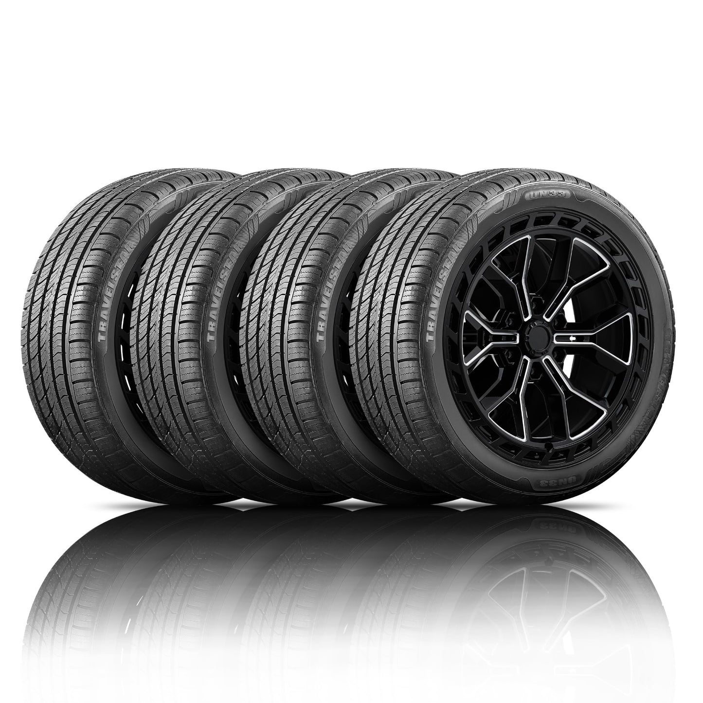 Set of 4 (Four) Travelstar UN33 235/55R19 101V High Performance All Season Passenger Tire 235/55/19 HP Radial Mud Snow Car Tires -Includes Three-year Road Hazard Warranty (Tire Only)