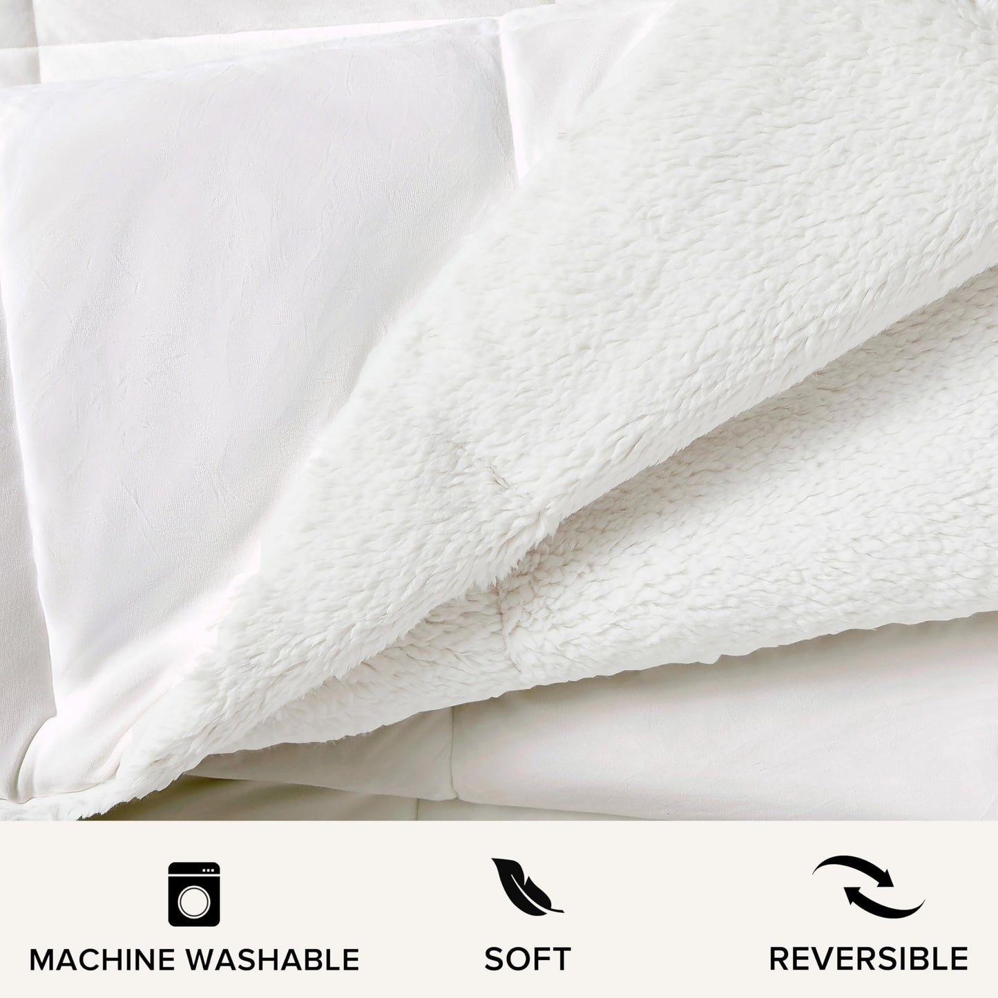 UGG Blissful Full/Queen Comforter Set with 2 Pillow Shams Reversible Comforter Plush Fluffy Warm Bed Set Premium Down Alternative Bedding for College Dorm Essentials, Full/Queen, Light Brown Fawn