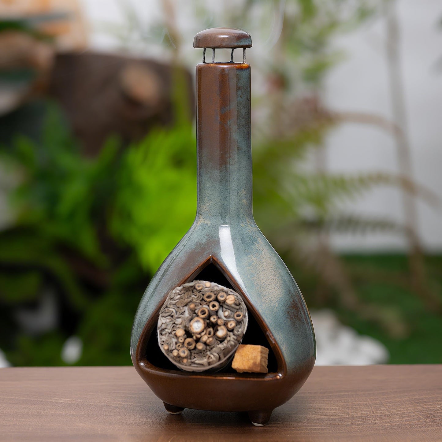 Handmade Ceramic Palo Santo Holder Burner - Mini Chimenea Incense Dish for Palo Santo and Sticks - Sage Holder for Meditation Decor