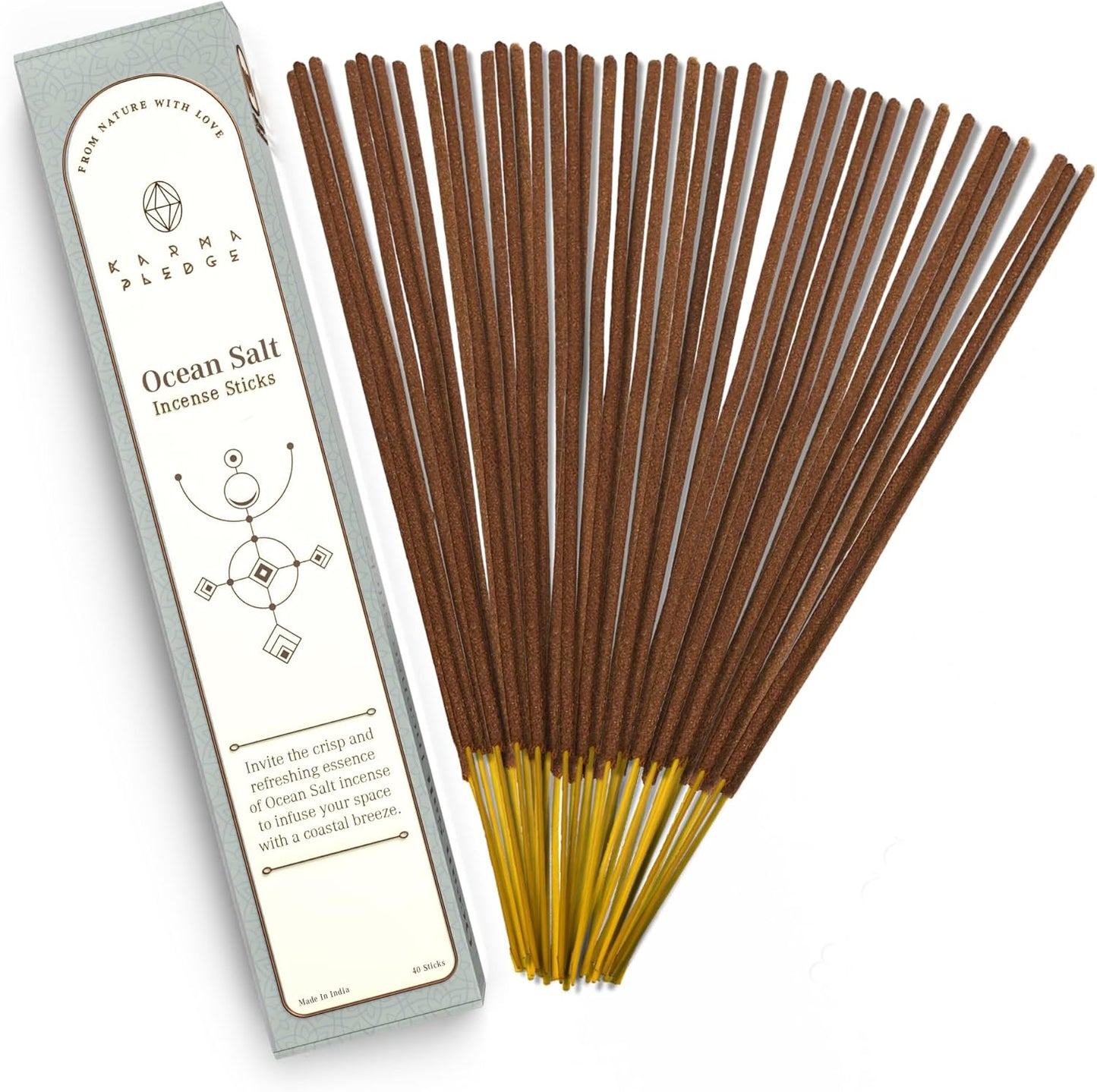Incense Sticks, White Sage Incense, Made with Natural Ingredients, Hand Rolled Aromatic Masala, 40 Stick Pack, 45-60 Minute Burn Time, Best for Home Fragrance, Meditation, Yoga, Spiritual Healing