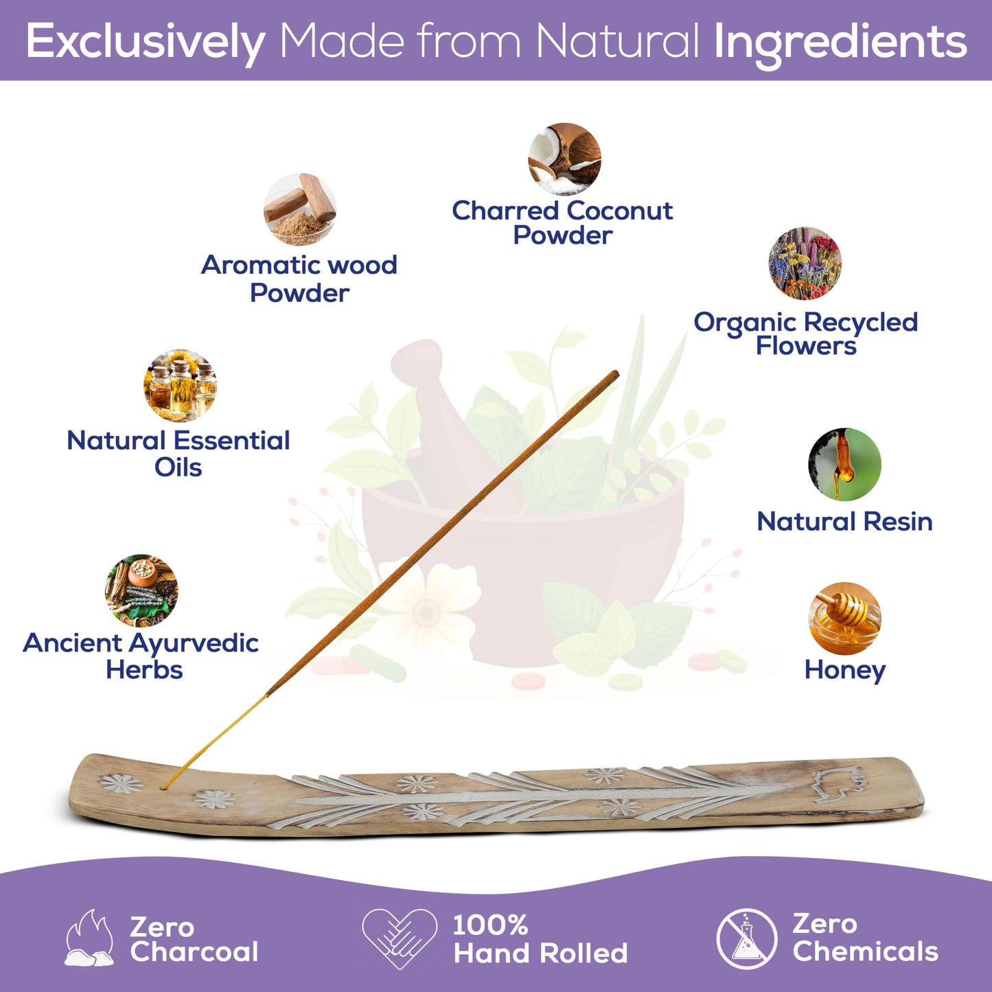 Satya Divine Blessings Incense Sticks, Satya Bng (Bangalore) Insenses 15gmx12 Pack with Raajsee Incense Holder Bundle, Satya Nagchampa Natural Incense
