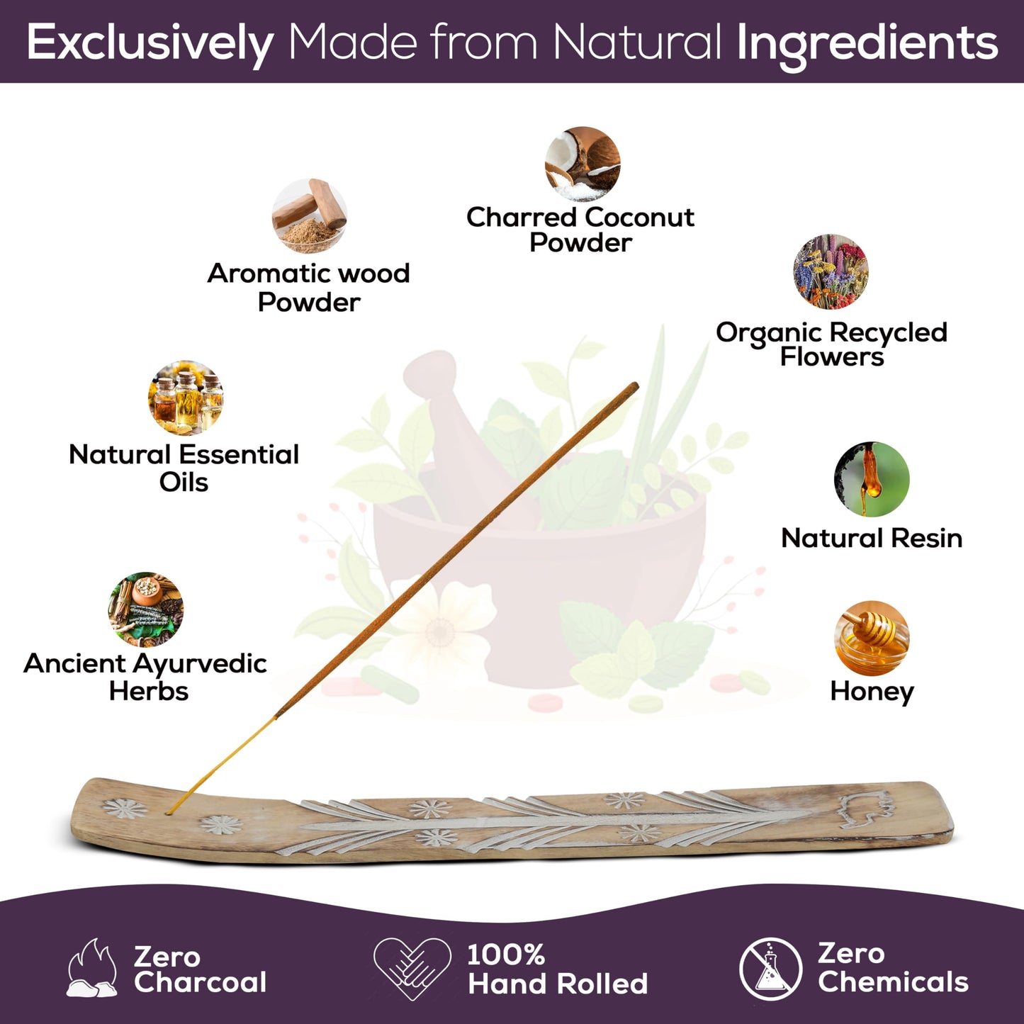 Satya Divine Blessings Incense Sticks, Satya Bng (Bangalore) Insenses 15gmx12 Pack with Raajsee Incense Holder Bundle, Satya Nagchampa Natural Incense