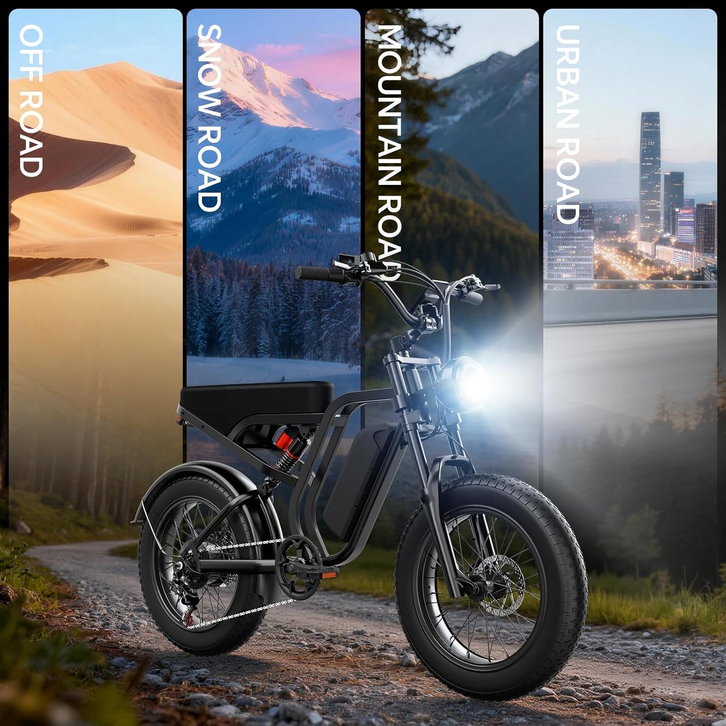 Hieha SU8 Electric Bike for Adults, 1500W Peak Motor, 60-Mile 31MPH All-Terrain Ebike, Step-Thru Commuter Fat Tire Bicycle, 48V 15Ah Removable Battery, Hydraulic Disc Brakes, UL Certified