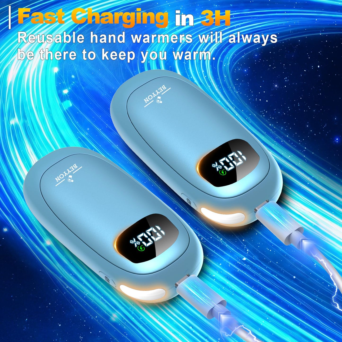 Hand Warmers Rechargeable-Electric Hand Warmers, Max 16 Hrs Warmth Up to 127℉, LED Display & Flashlight, Dual-Side Heating Portable Heater, Hunting Camping Essentials, Gifts for Men Women Raynauds