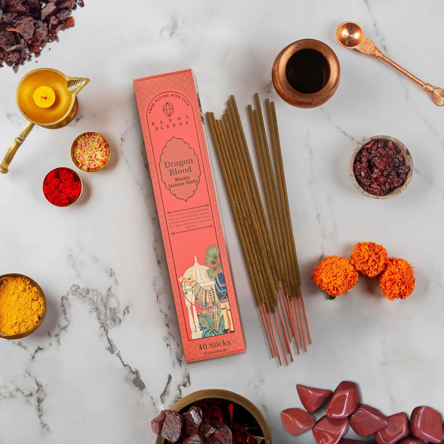 Incense Sticks, White Sage Incense, Made with Natural Ingredients, Hand Rolled Aromatic Masala, 40 Stick Pack, 45-60 Minute Burn Time, Best for Home Fragrance, Meditation, Yoga, Spiritual Healing