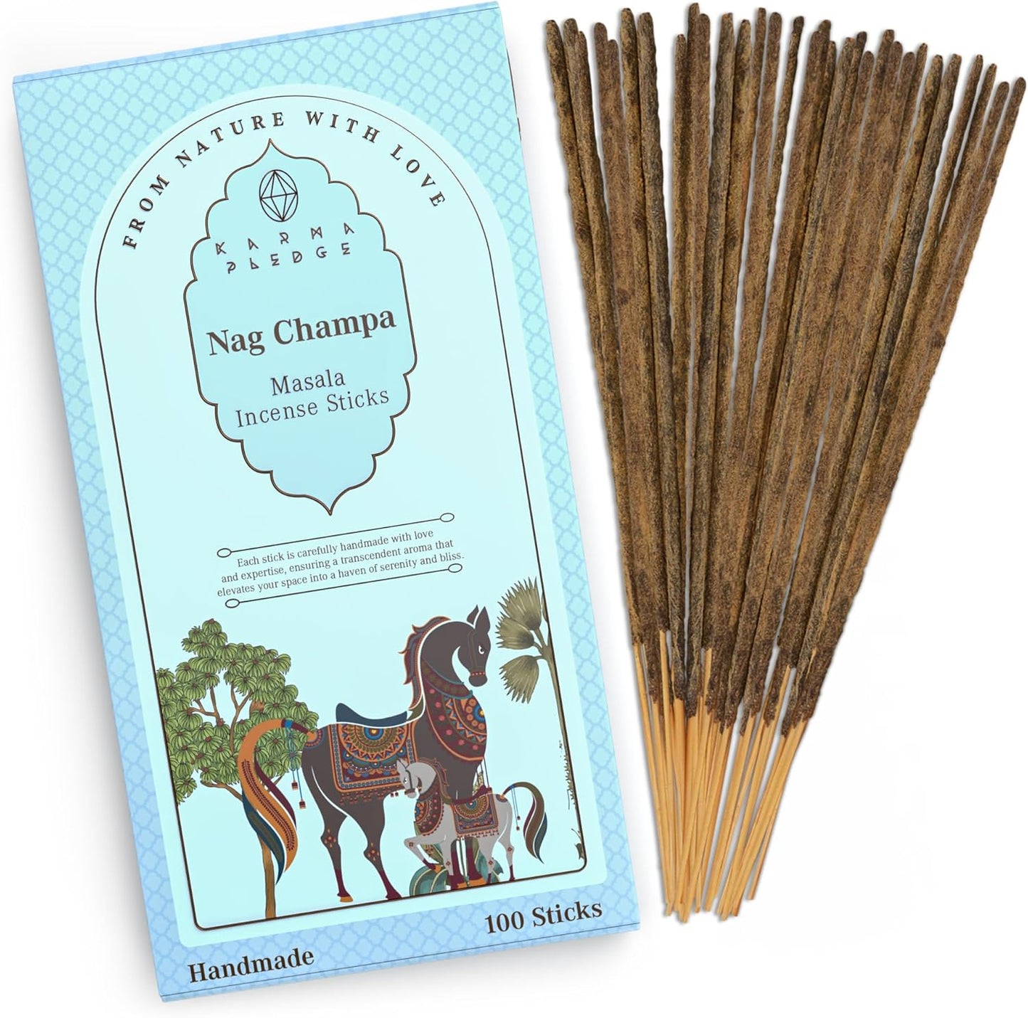 Incense Sticks, White Sage Incense, Made with Natural Ingredients, Hand Rolled Aromatic Masala, 40 Stick Pack, 45-60 Minute Burn Time, Best for Home Fragrance, Meditation, Yoga, Spiritual Healing
