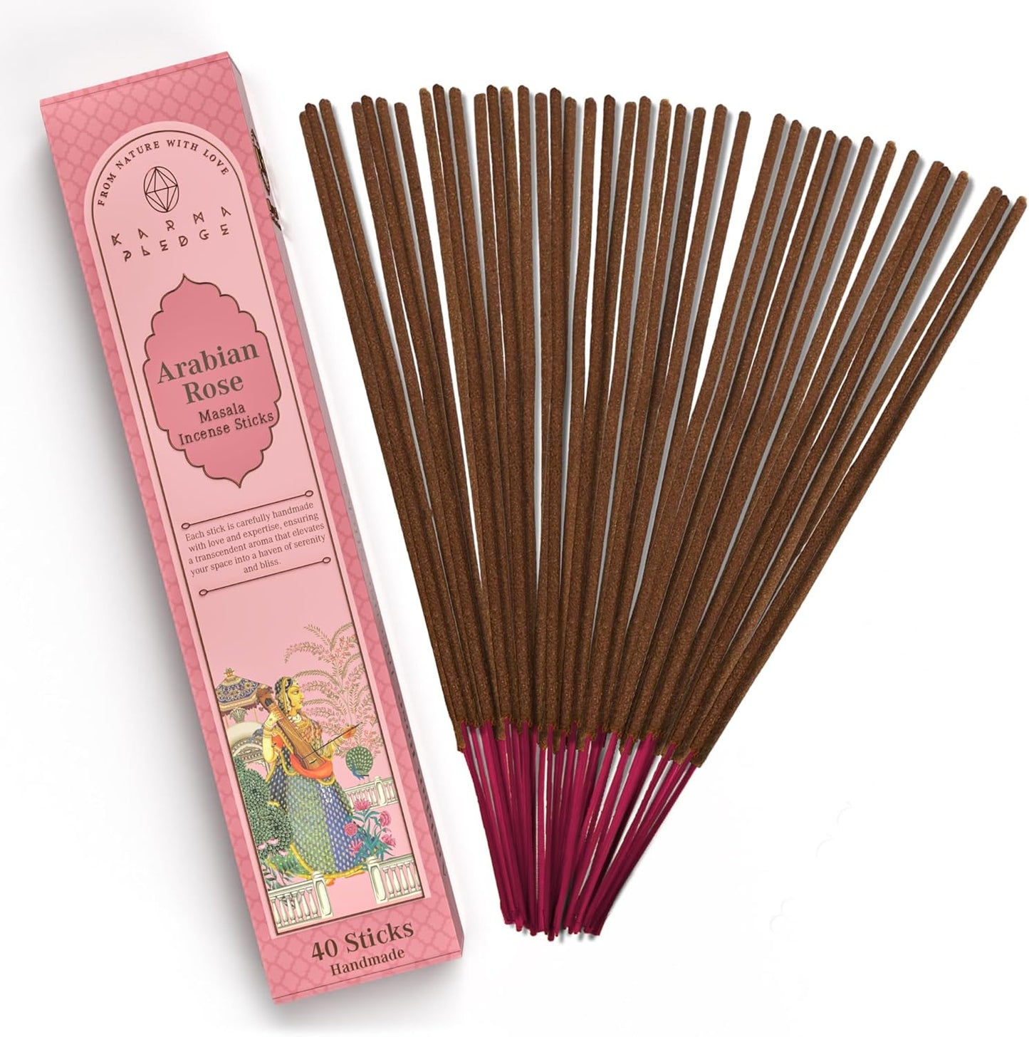Incense Sticks, White Sage Incense, Made with Natural Ingredients, Hand Rolled Aromatic Masala, 40 Stick Pack, 45-60 Minute Burn Time, Best for Home Fragrance, Meditation, Yoga, Spiritual Healing