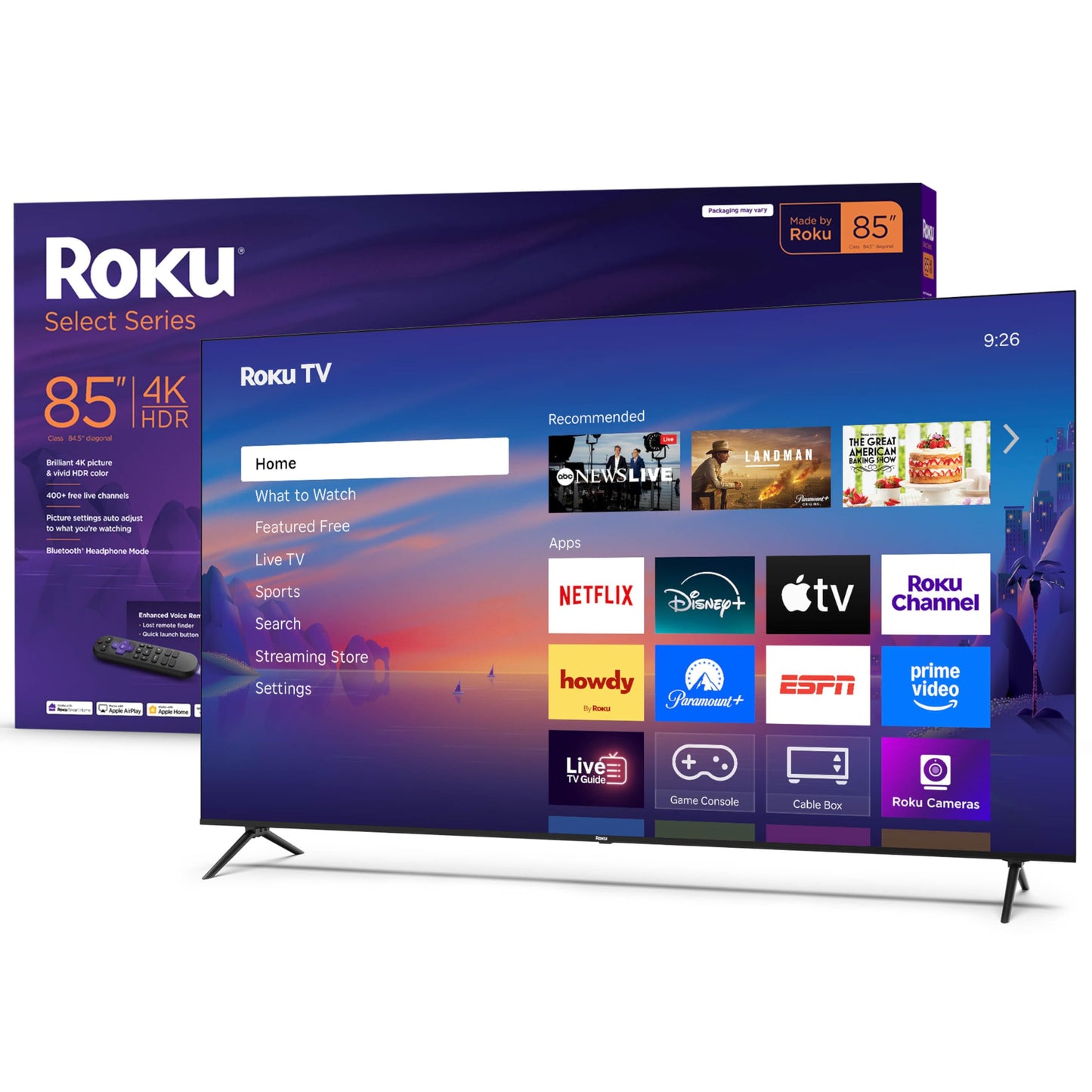 Roku Smart TV – 43-Inch Select Series, 4K HDR TV – RokuTV with Enhanced Voice Remote – Flat Screen LED Television with Wi-Fi for Streaming Live Local News, Sports, Family Entertainment