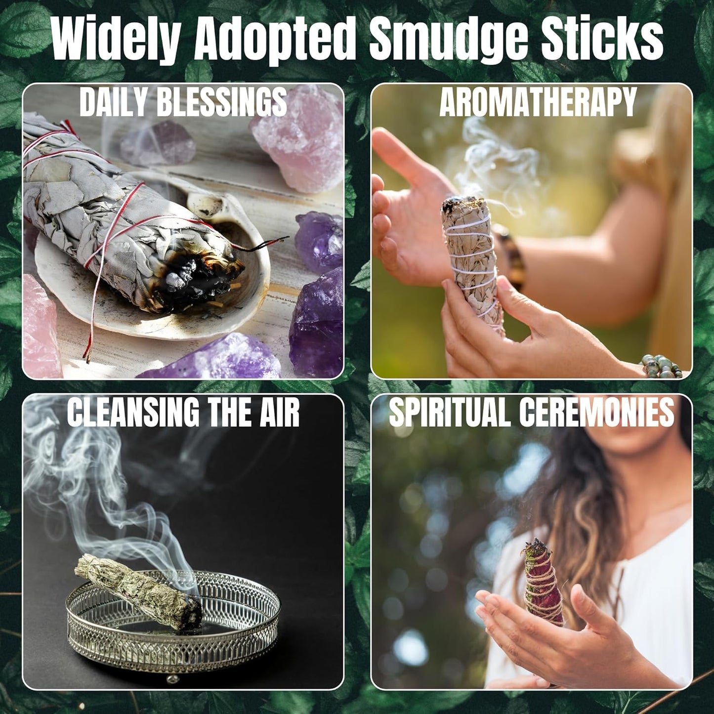SOUL STICKS Smudge Stick Variety Gift Set | Bulk Sage Bundles for Space Cleansing | Smudging Wand Gift Set with Smudge Guide (Essential Sage, 6 Pack)