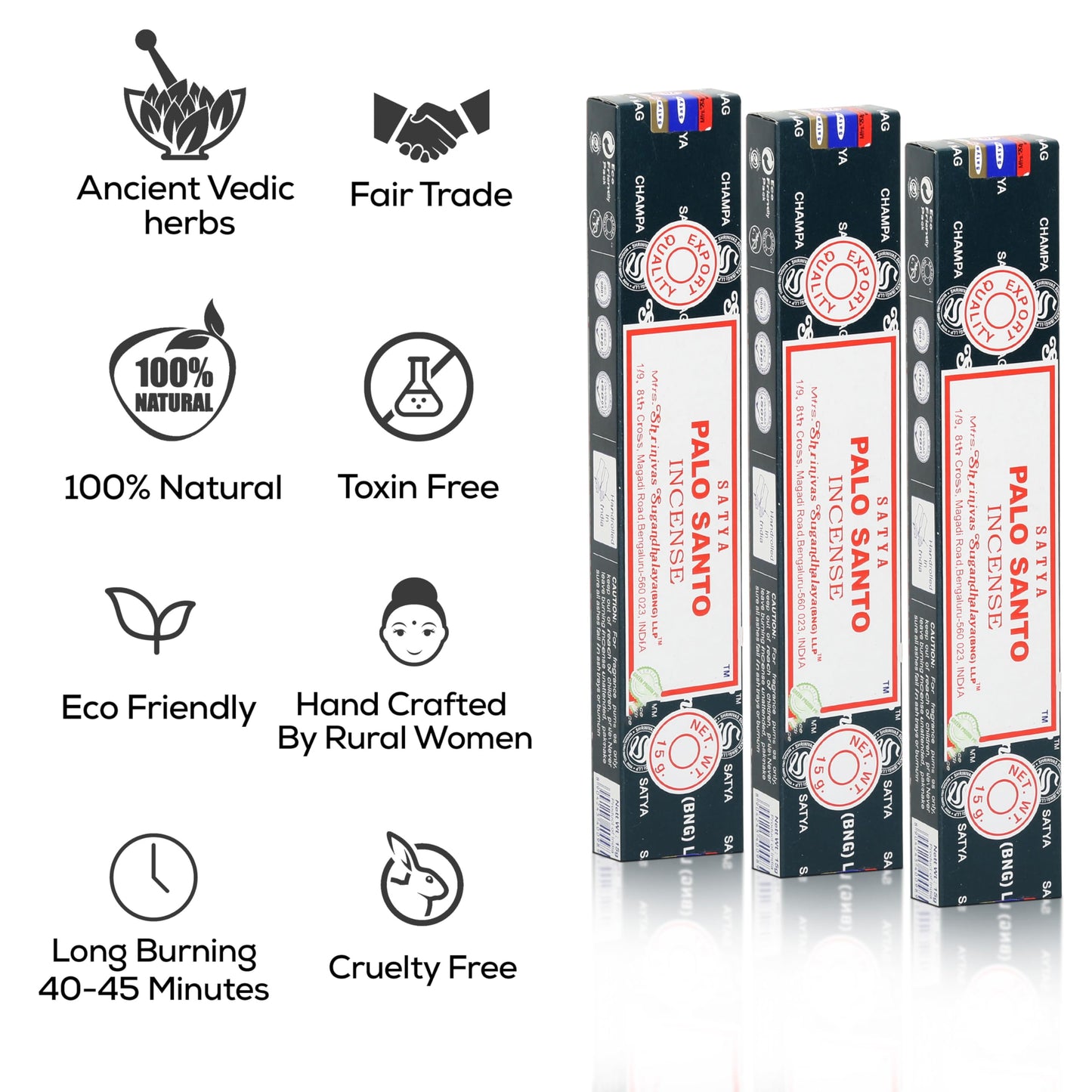 Satya Divine Blessings Incense Sticks, Satya Bng (Bangalore) Insenses 15gmx12 Pack with Raajsee Incense Holder Bundle, Satya Nagchampa Natural Incense
