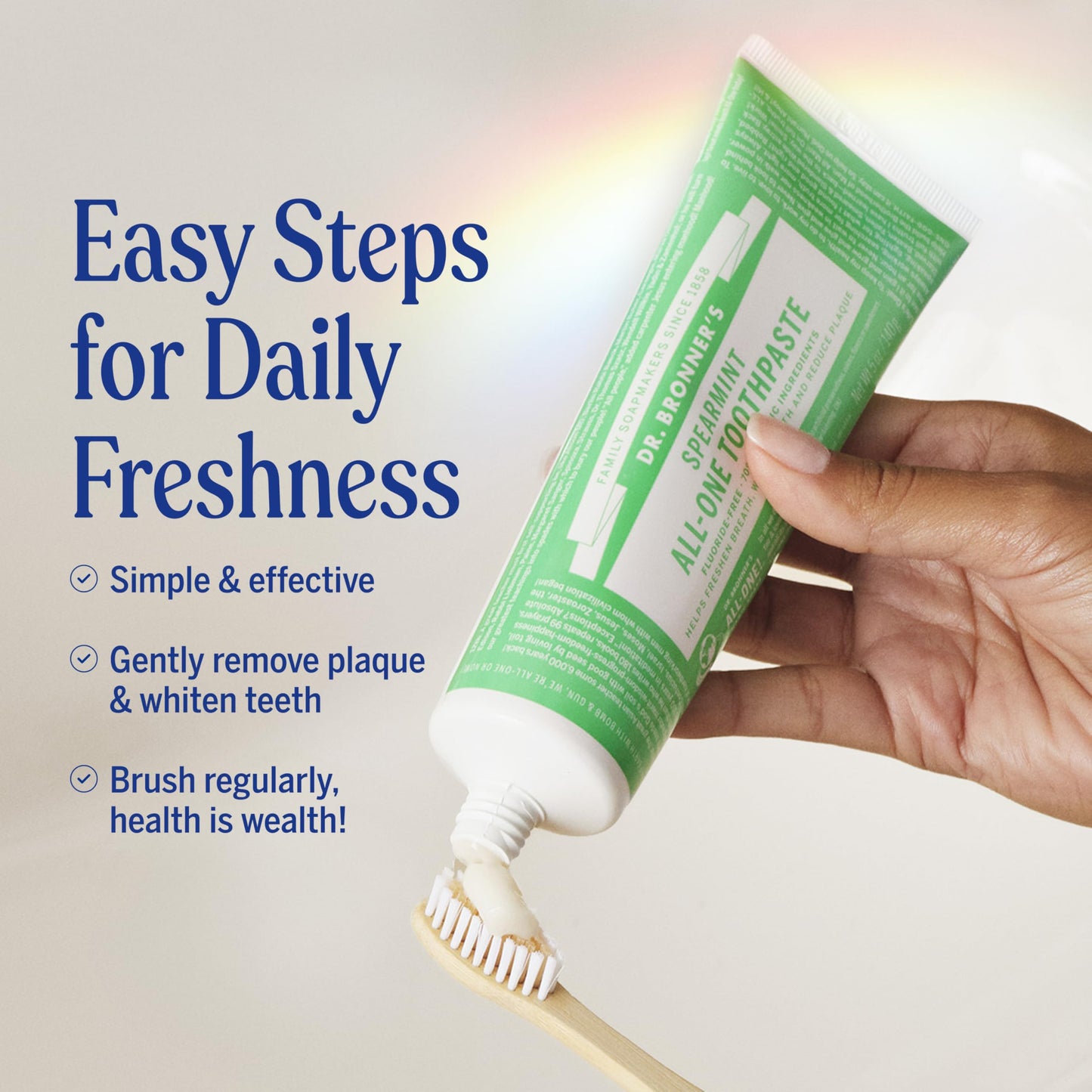 Dr. Bronner’s All-One Toothpaste Pack of 3– Peppermint, 5 oz– Fluoride-Free Toothpaste for Adults, SLS-Free, 70% Organic & Natural Ingredients, Vegan, Helps Freshen Breath & Reduce Plaque