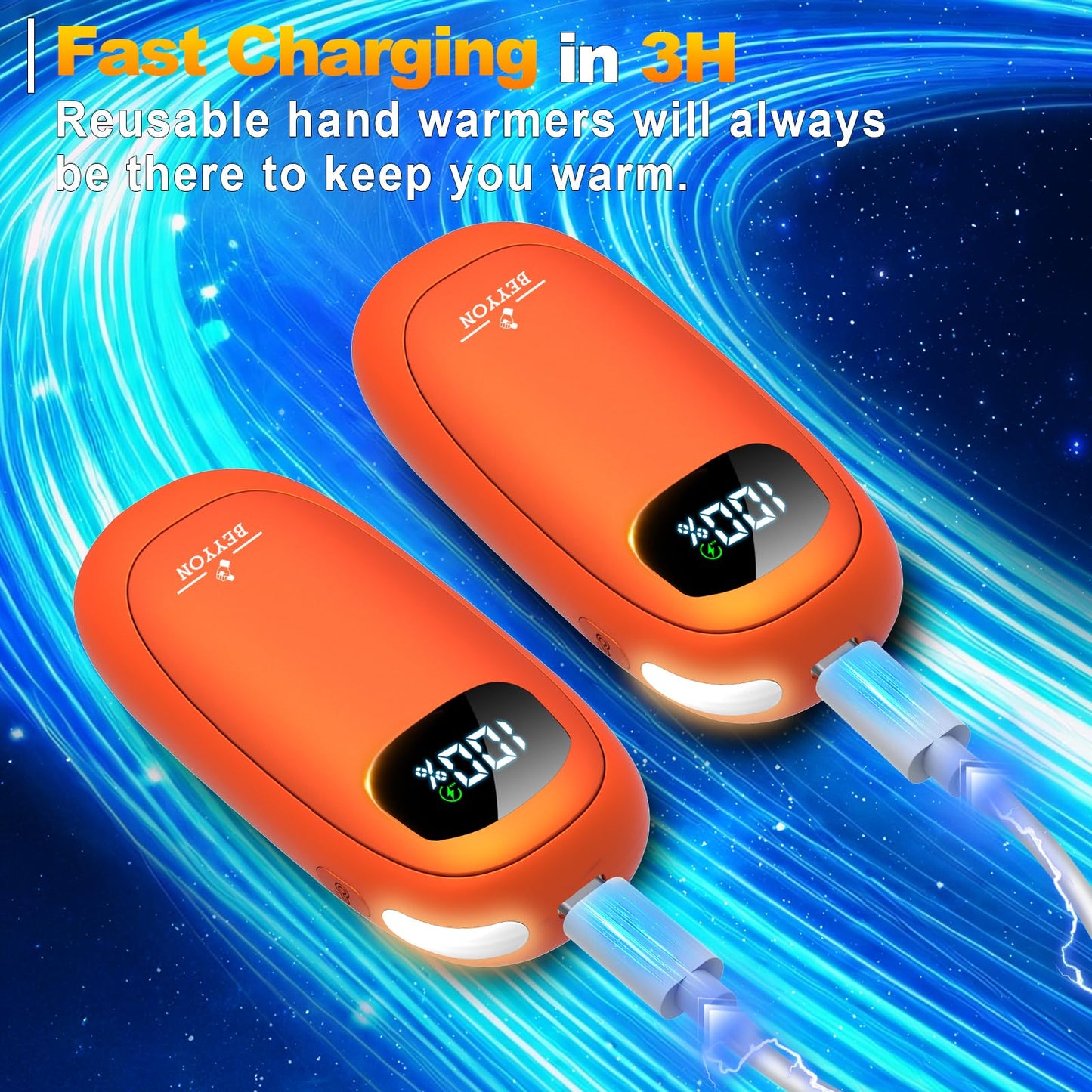 Hand Warmers Rechargeable-Electric Hand Warmers, Max 16 Hrs Warmth Up to 127℉, LED Display & Flashlight, Dual-Side Heating Portable Heater, Hunting Camping Essentials, Gifts for Men Women Raynauds