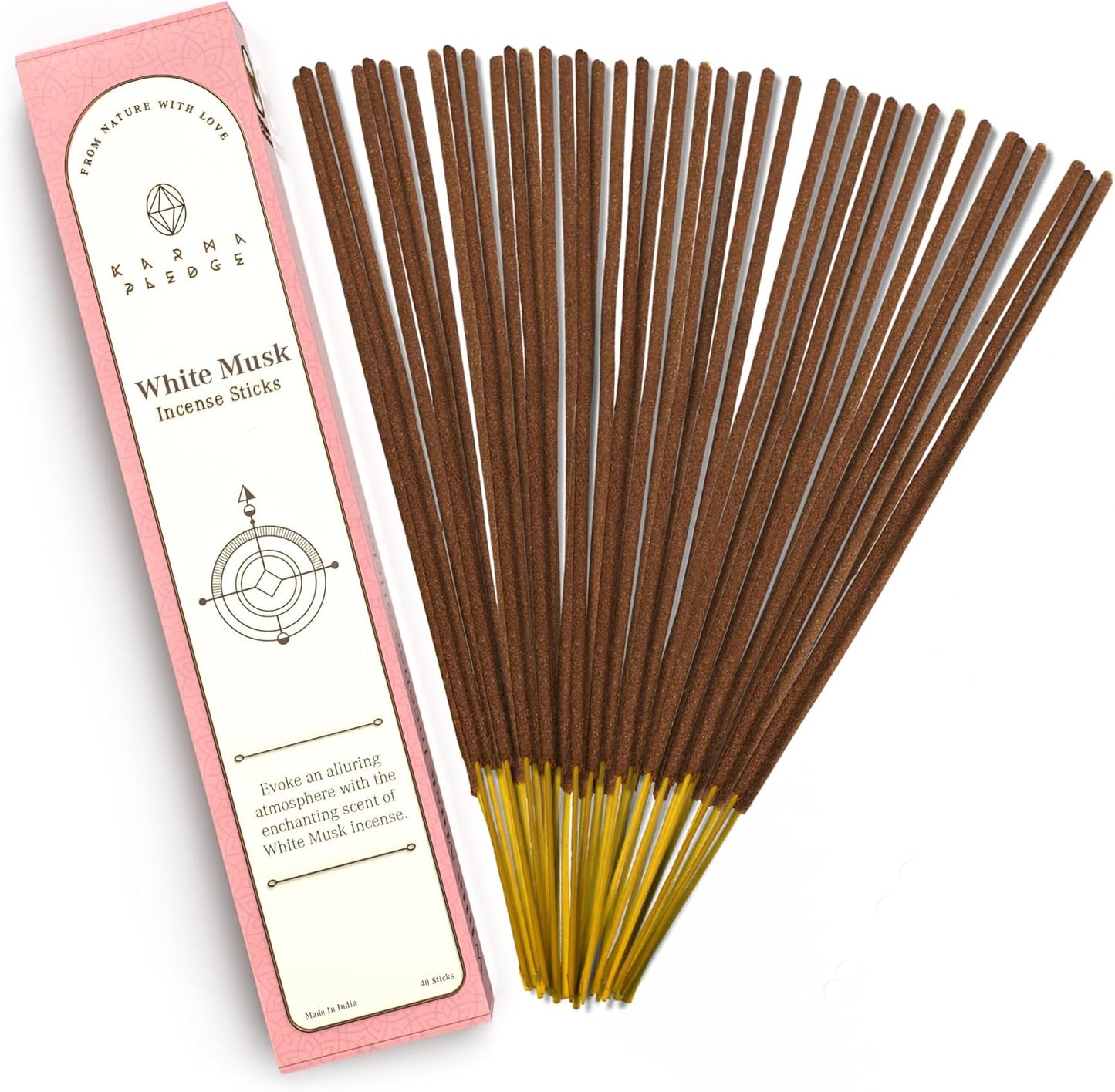 Incense Sticks, White Sage Incense, Made with Natural Ingredients, Hand Rolled Aromatic Masala, 40 Stick Pack, 45-60 Minute Burn Time, Best for Home Fragrance, Meditation, Yoga, Spiritual Healing