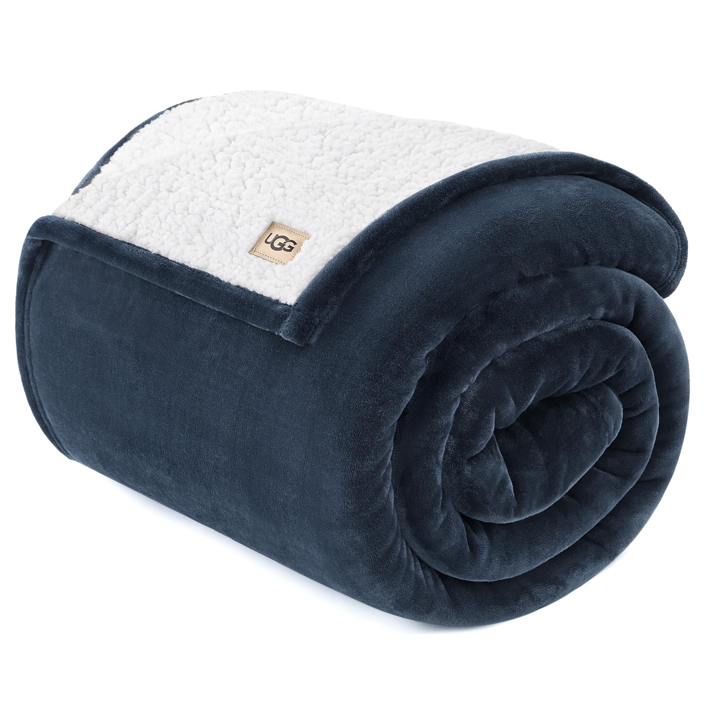 UGG Nita King/California King Blanket Fleece Fluffy Reversible Soft Fuzzy Bedding Cozy Plush Warm Oversized Blanket Machine Washable Bedroom Decor for Big Couch Bed, 110-inch x 90-inch, White Snow
