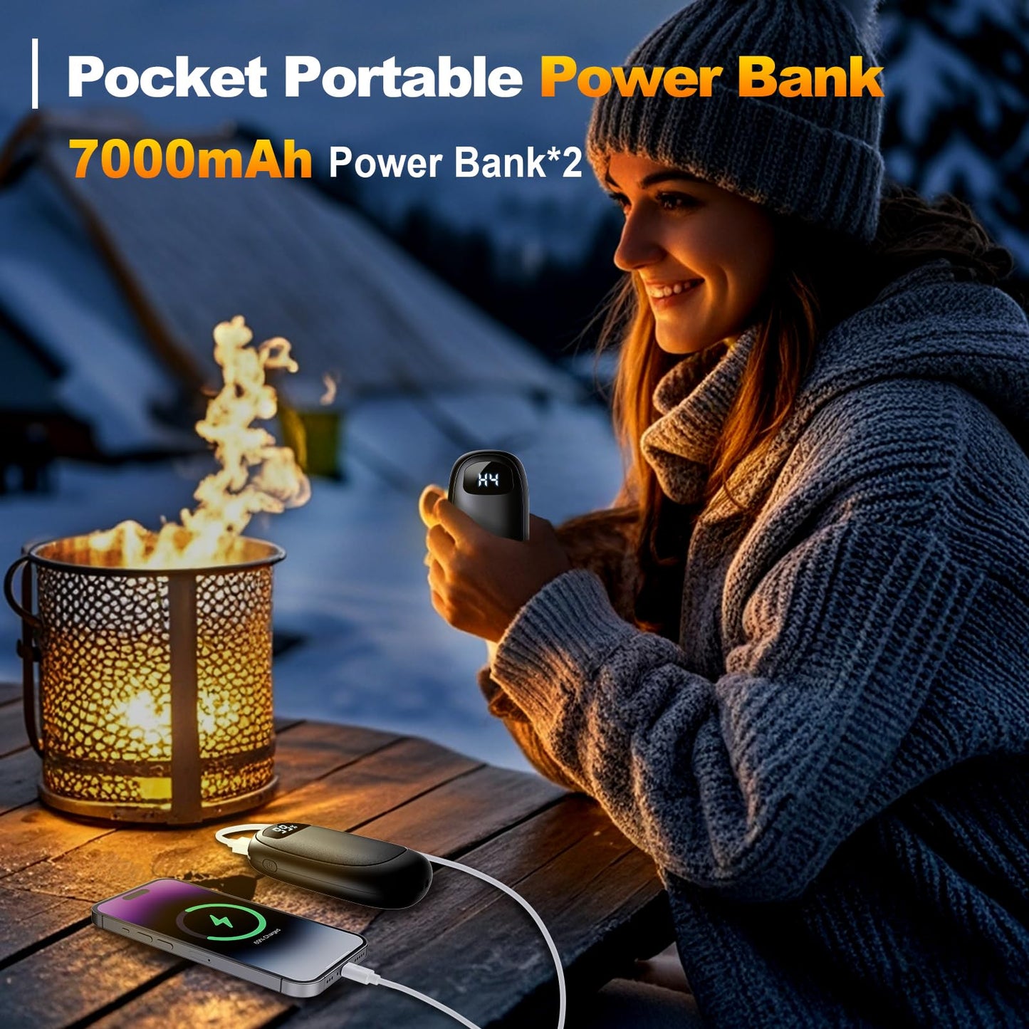 Hand Warmers Rechargeable-Electric Hand Warmers, Max 16 Hrs Warmth Up to 127℉, LED Display & Flashlight, Dual-Side Heating Portable Heater, Hunting Camping Essentials, Gifts for Men Women Raynauds