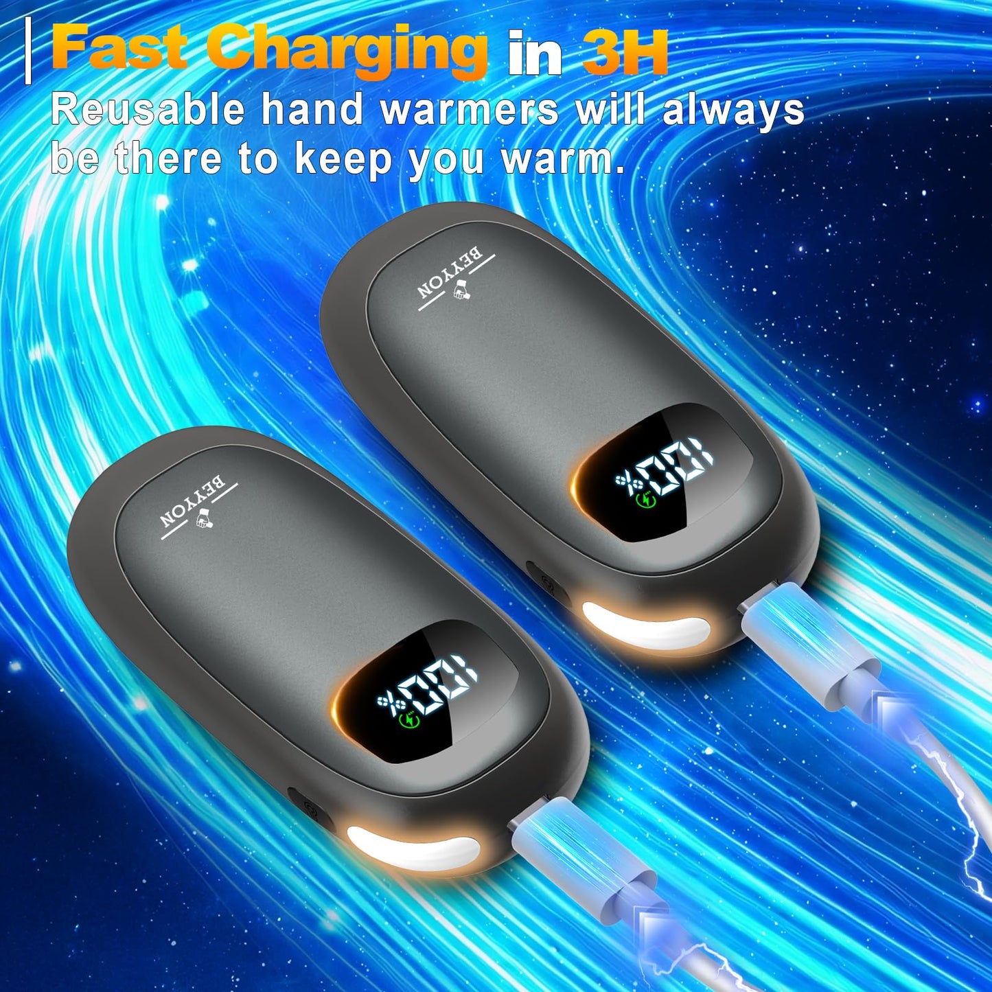 Hand Warmers Rechargeable-Electric Hand Warmers, Max 16 Hrs Warmth Up to 127℉, LED Display & Flashlight, Dual-Side Heating Portable Heater, Hunting Camping Essentials, Gifts for Men Women Raynauds