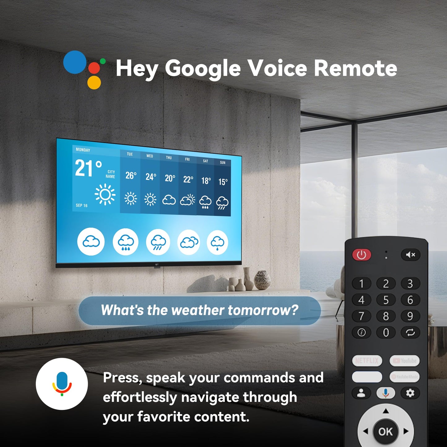 FPD 43 Inch Smart TV, 4K UHD LED Flat Screen Google TV with Google Cast, Bluetooth, HDMI, Streaming Live, HDR 10, Dolby Vision, Ultra Slim Television(Canvas-Series, CG43-C3, 2025)