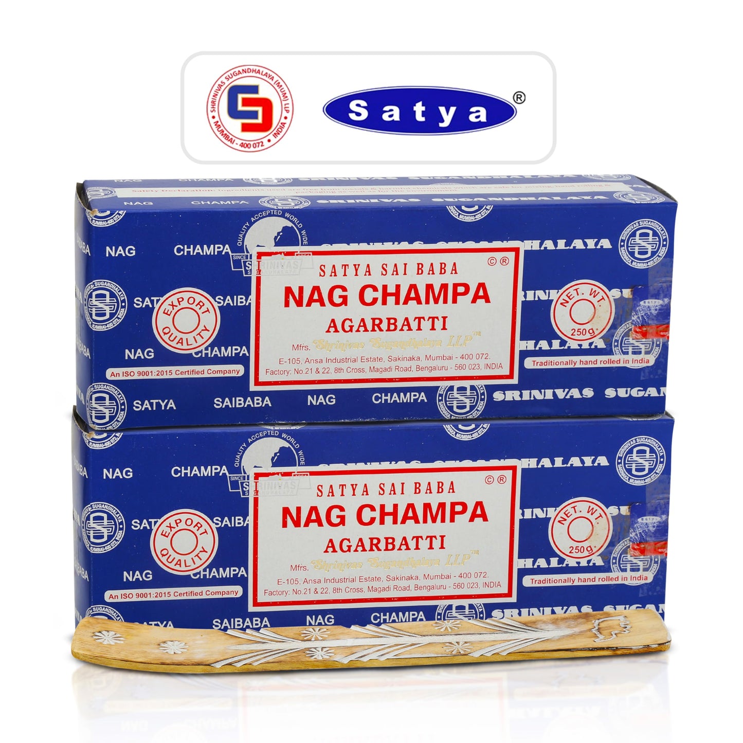 Satya Sai Baba Nagchampa Incense Sticks 250 gm Pack with Raajsee Insence Stick Holder, Inscent Sticks NagChampa Agarbatti, Natural & Chemical Free