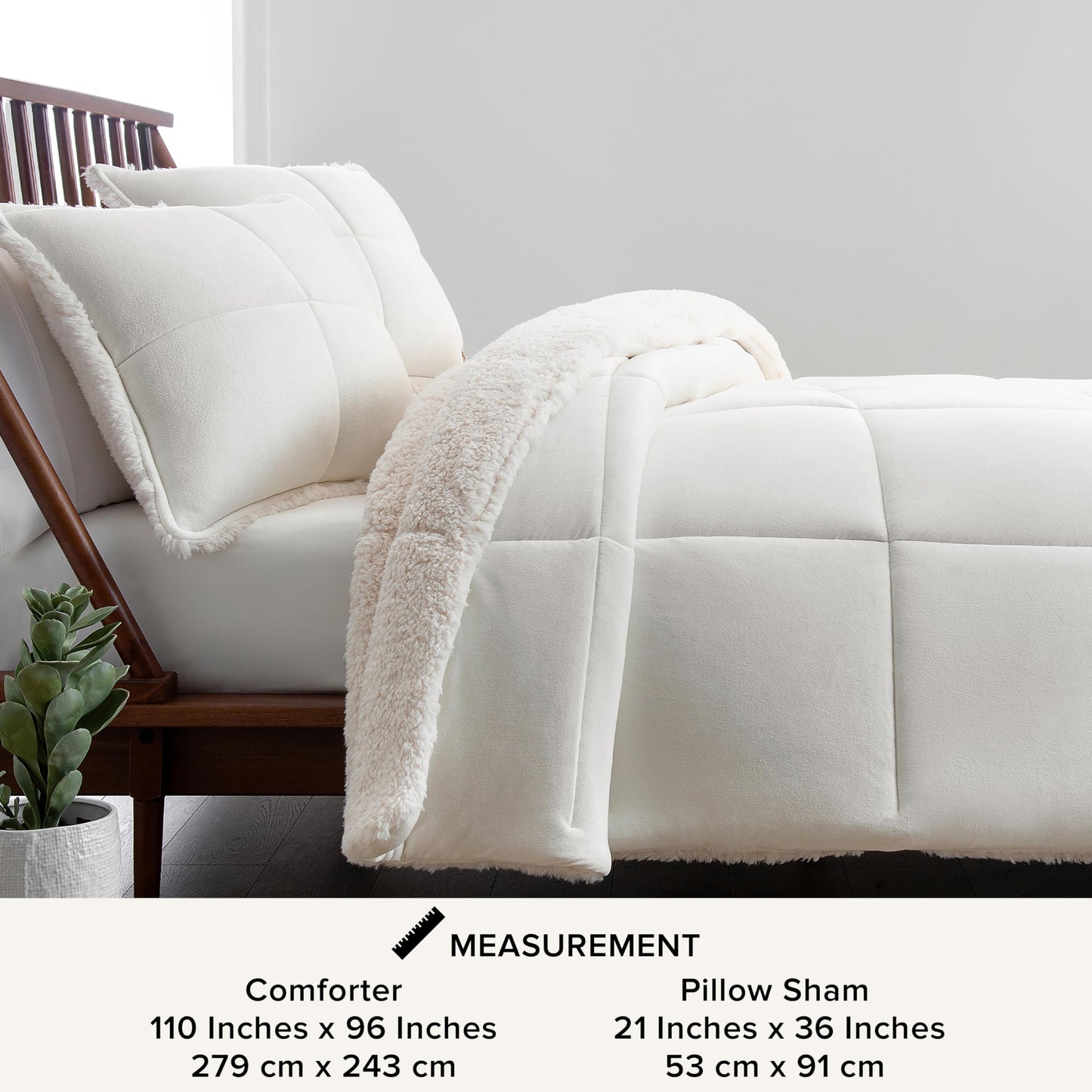UGG Blissful Full/Queen Comforter Set with 2 Pillow Shams Reversible Comforter Plush Fluffy Warm Bed Set Premium Down Alternative Bedding for College Dorm Essentials, Full/Queen, Light Brown Fawn