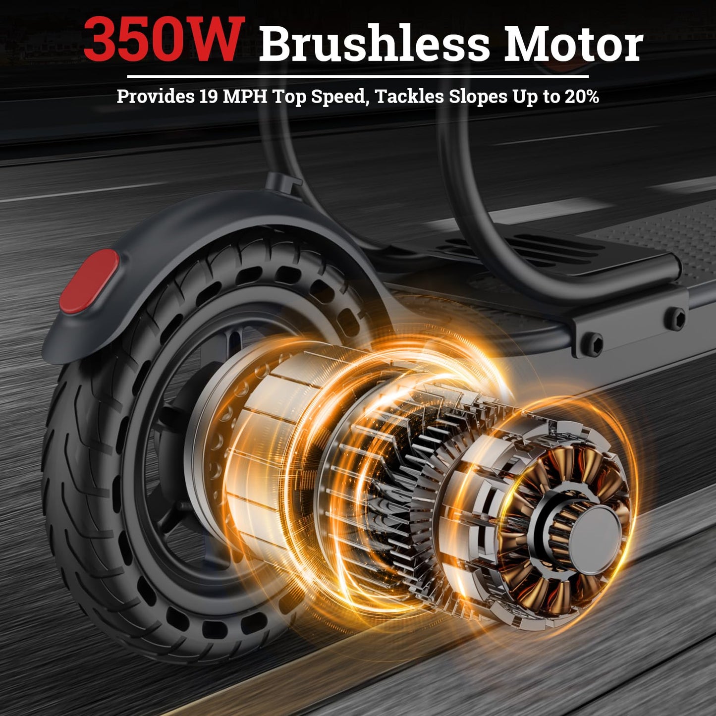 Electric Scooter for Adults, 350W/500W Motor, 16-22 Miles Range, 8.5"/10" Solid Tires, Dual Braking & Suspension, Folding Portable Commuting E-Scooter with App