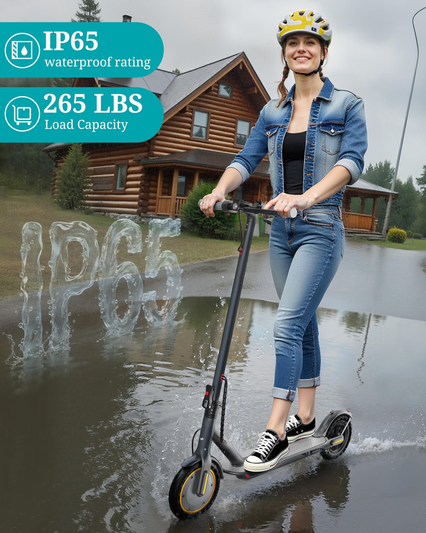 Electric Scooter for Adults, 350W/500W Motor, 16-22 Miles Range, 8.5"/10" Solid Tires, Dual Braking & Suspension, Folding Portable Commuting E-Scooter with App
