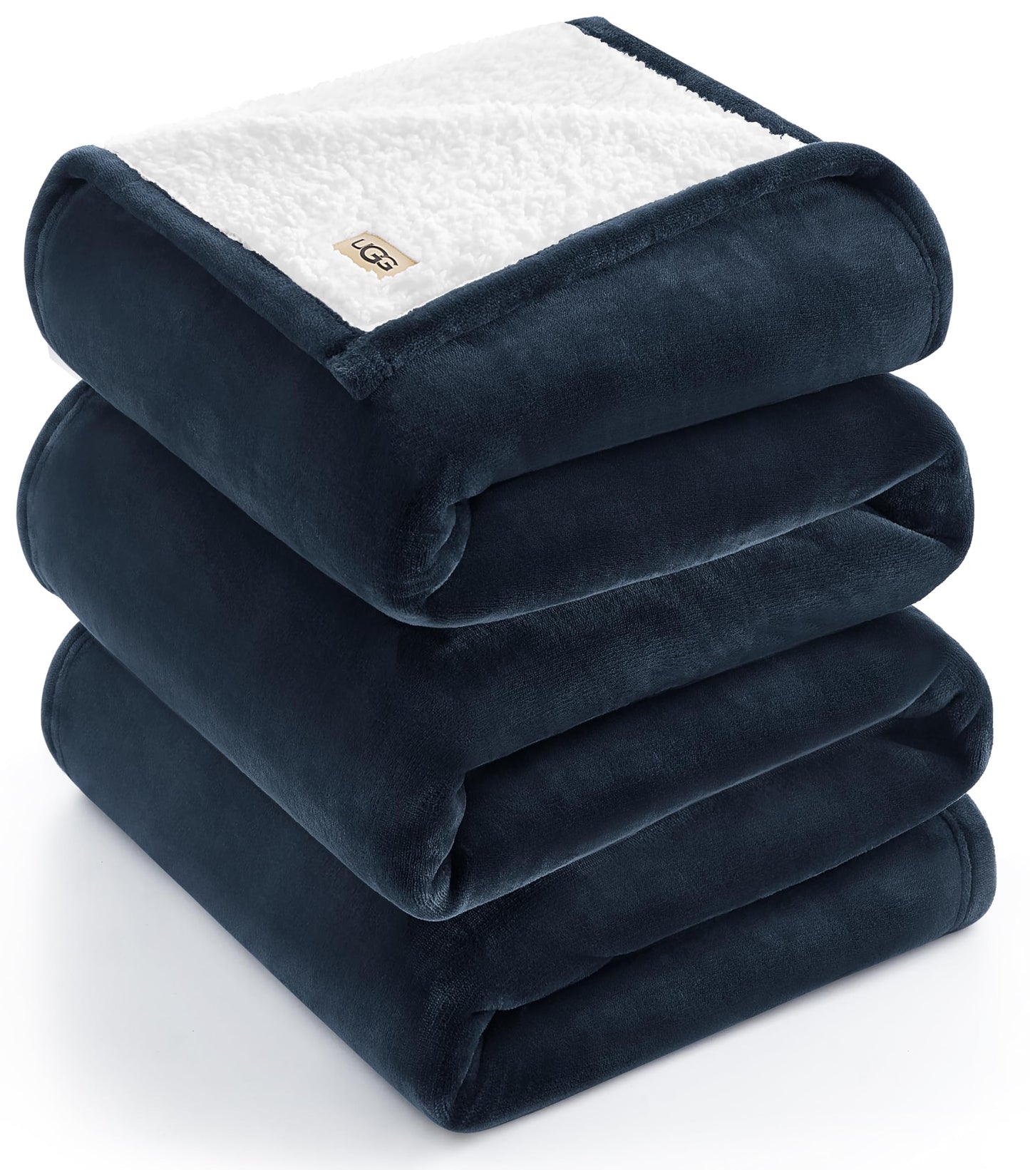 UGG Nita King/California King Blanket Fleece Fluffy Reversible Soft Fuzzy Bedding Cozy Plush Warm Oversized Blanket Machine Washable Bedroom Decor for Big Couch Bed, 110-inch x 90-inch, White Snow