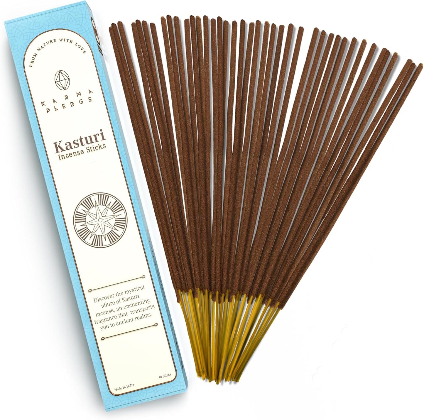 Incense Sticks, White Sage Incense, Made with Natural Ingredients, Hand Rolled Aromatic Masala, 40 Stick Pack, 45-60 Minute Burn Time, Best for Home Fragrance, Meditation, Yoga, Spiritual Healing