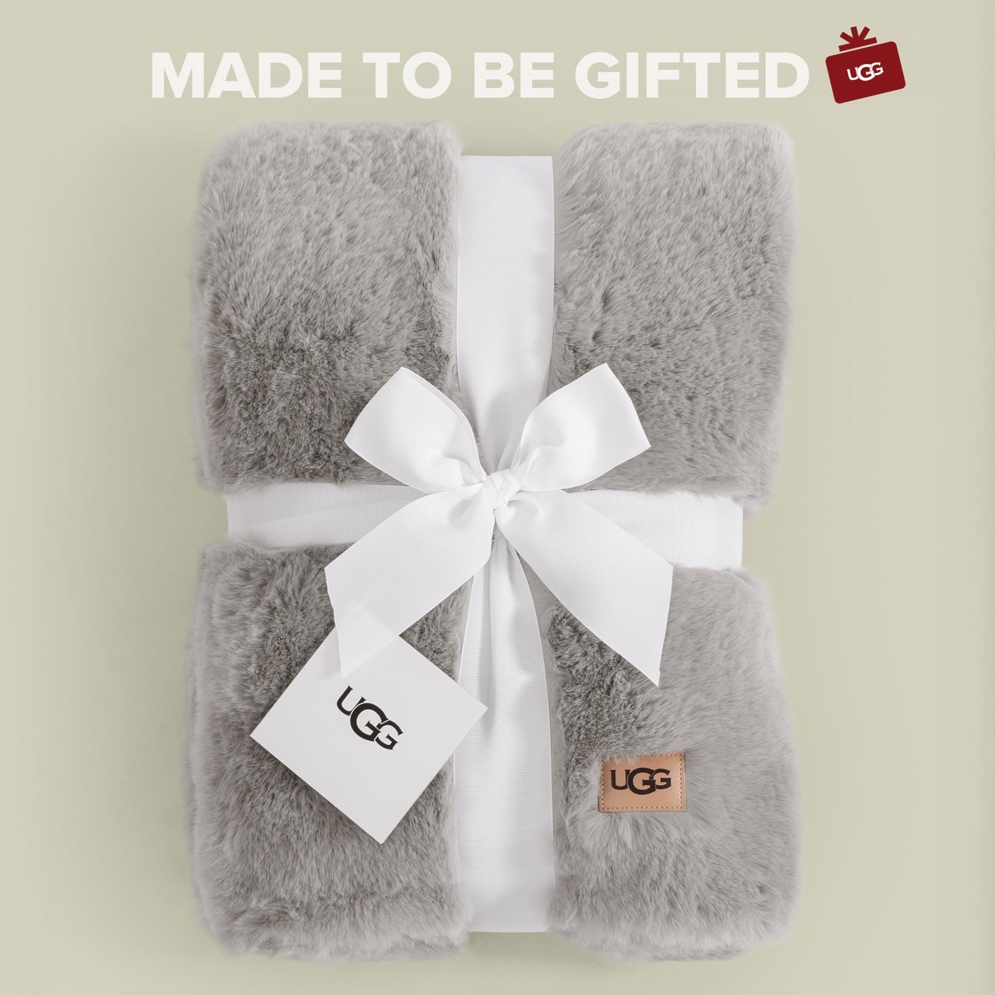 UGG Euphoria Plush Faux Fur Throw Blanket, Oversized Soft Throw for Bed or Couch, Luxury Bedroom Decor, Holiday Blankets, Machine Washable, 50-inch x 70-inch, Charcoal Grey