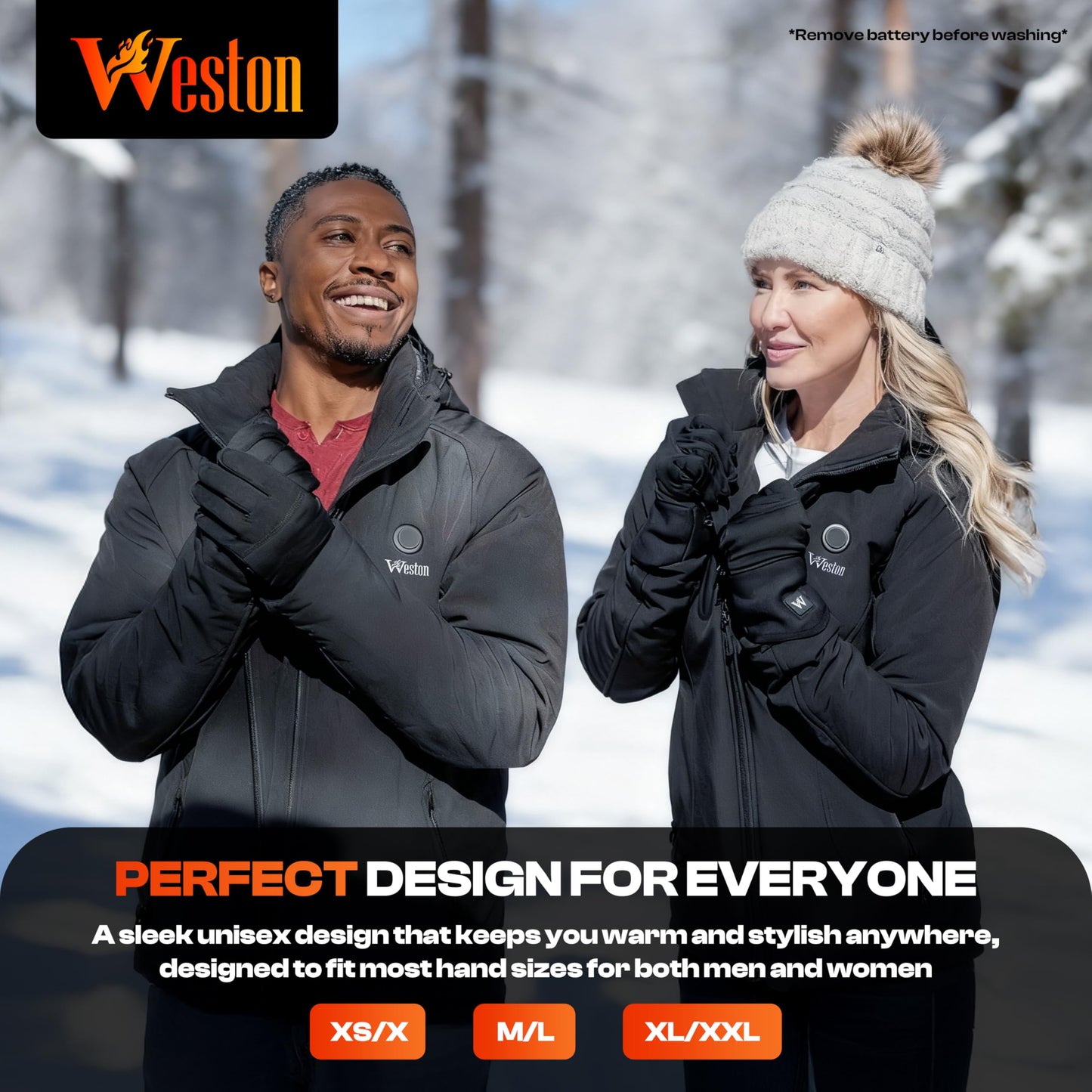 Weston Heated Glove Liners for Men and Women - Rechargeable Thermal Hand Warmers - Heated Gloves with 3 Heat Settings