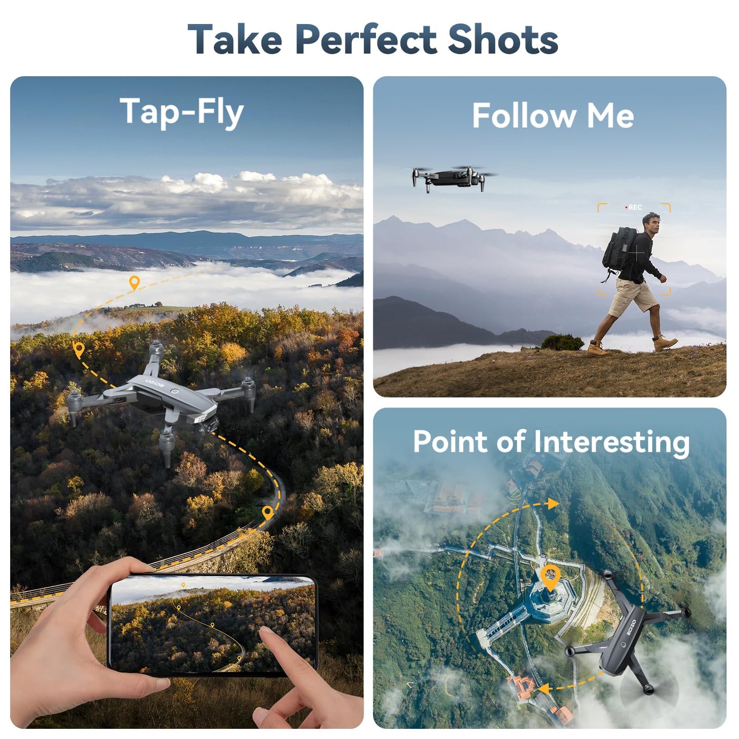 GPS Drone with Camera for Adults 4K, Auto Return Home, Brushless Motor, Follow Me, 5G FPV Transmission, Smart RC Quadcopter Drones for Beginners Kids, Long Flight and Distance, Under 250G