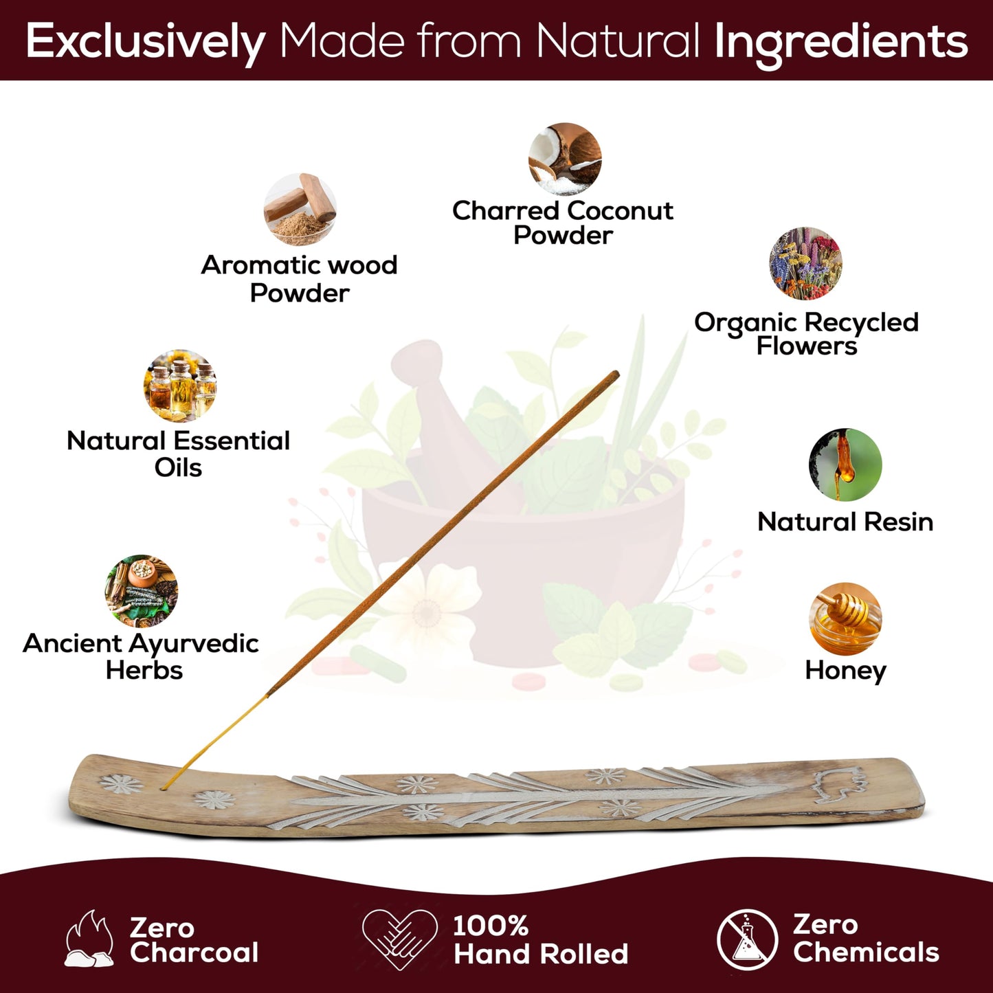 Satya Divine Blessings Incense Sticks, Satya Bng (Bangalore) Insenses 15gmx12 Pack with Raajsee Incense Holder Bundle, Satya Nagchampa Natural Incense