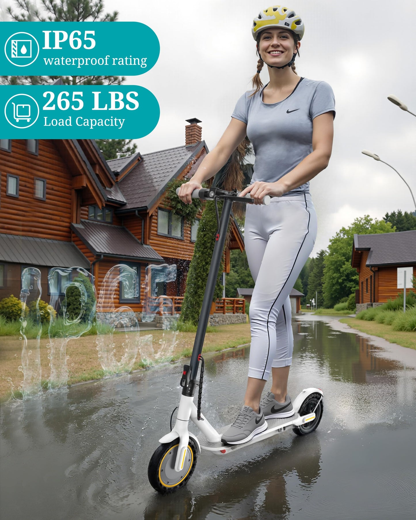 Electric Scooter for Adults, 350W/500W Motor, 16-22 Miles Range, 8.5"/10" Solid Tires, Dual Braking & Suspension, Folding Portable Commuting E-Scooter with App