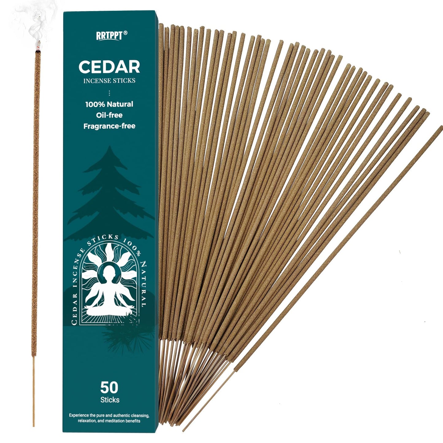 White Sage Incense Sticks (50 Sticks), 100% Natural sustainably harvested White Sage, Suitable for Yoga, Meditation, Relaxation, and Spiritual Purification