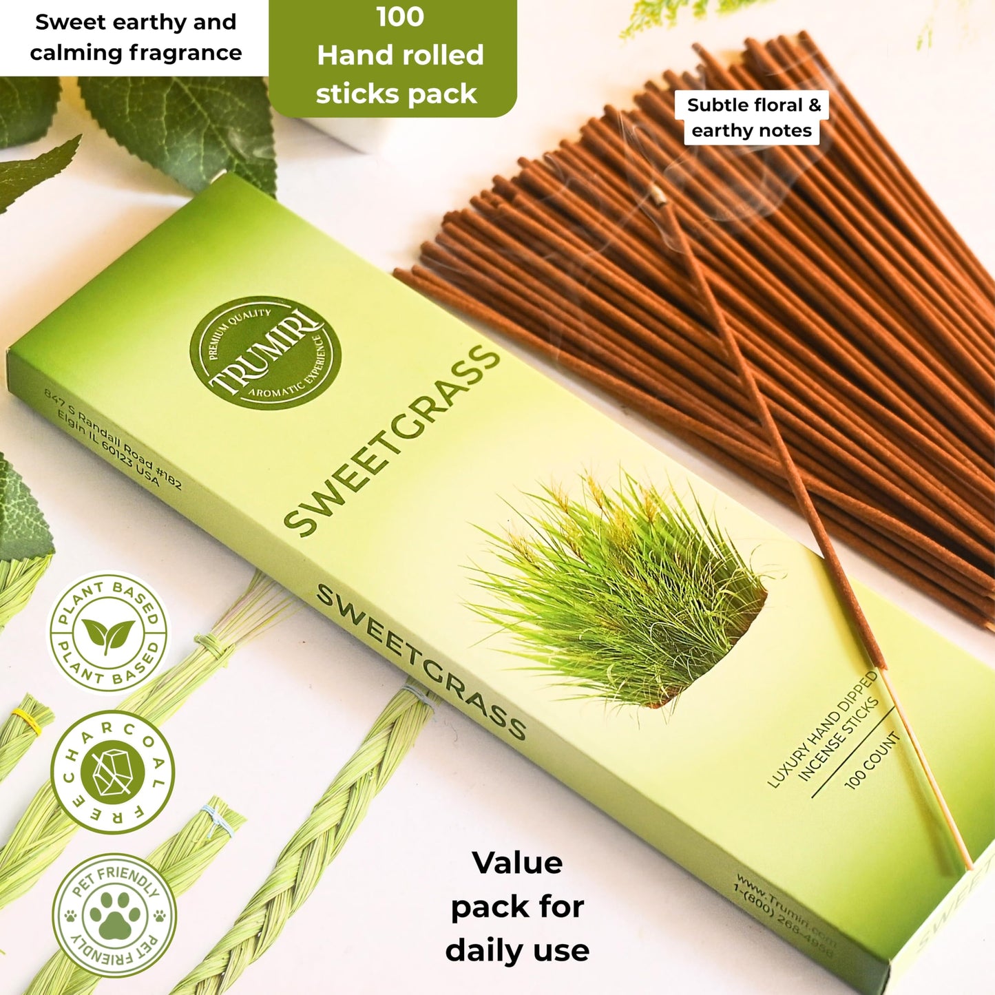 Pine Incense Sticks - Bulk Pack of 100 Insence-Sticks - Made with Natural Pino Oil - Scented Incienso Aromaticos Non Toxic Inscent Insense