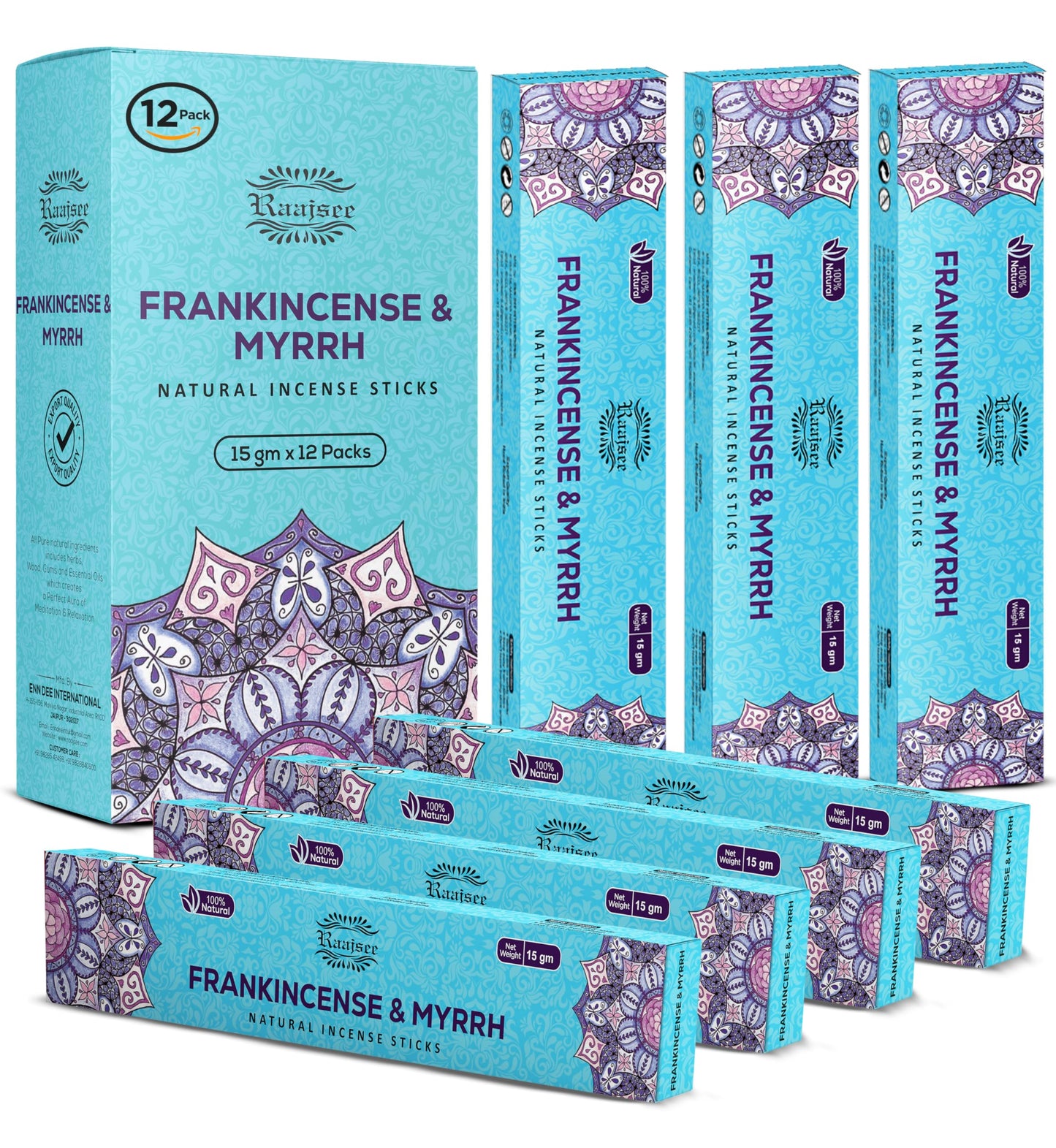 Raajsee Dragons Blood Incense Sticks (180 gm), 100% Pure Organic Natural Hand Rolled Free from Chemicals, (Pack of 12) Visit The raajsee Store
