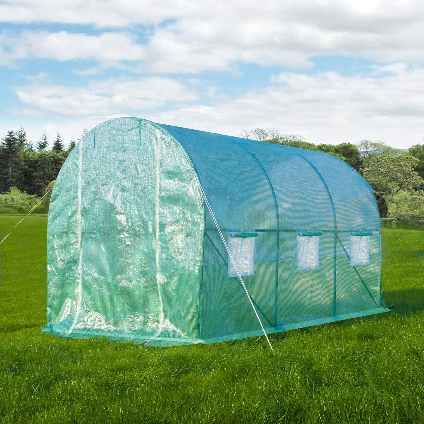 GOJOOASIS Greenhouse Outdoor Green House for Outside Winter Heavy Duty Large Walk-in Tunnel Portable Greenhouses for Backyard Plants Shed (10'x7'x7')