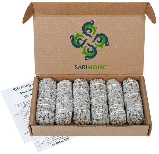White Sage Smudge Sticks - 6 - 4" Sage Bundles - Perfect Sage Stick Smudge Sticks Smudging Kit Replenishment