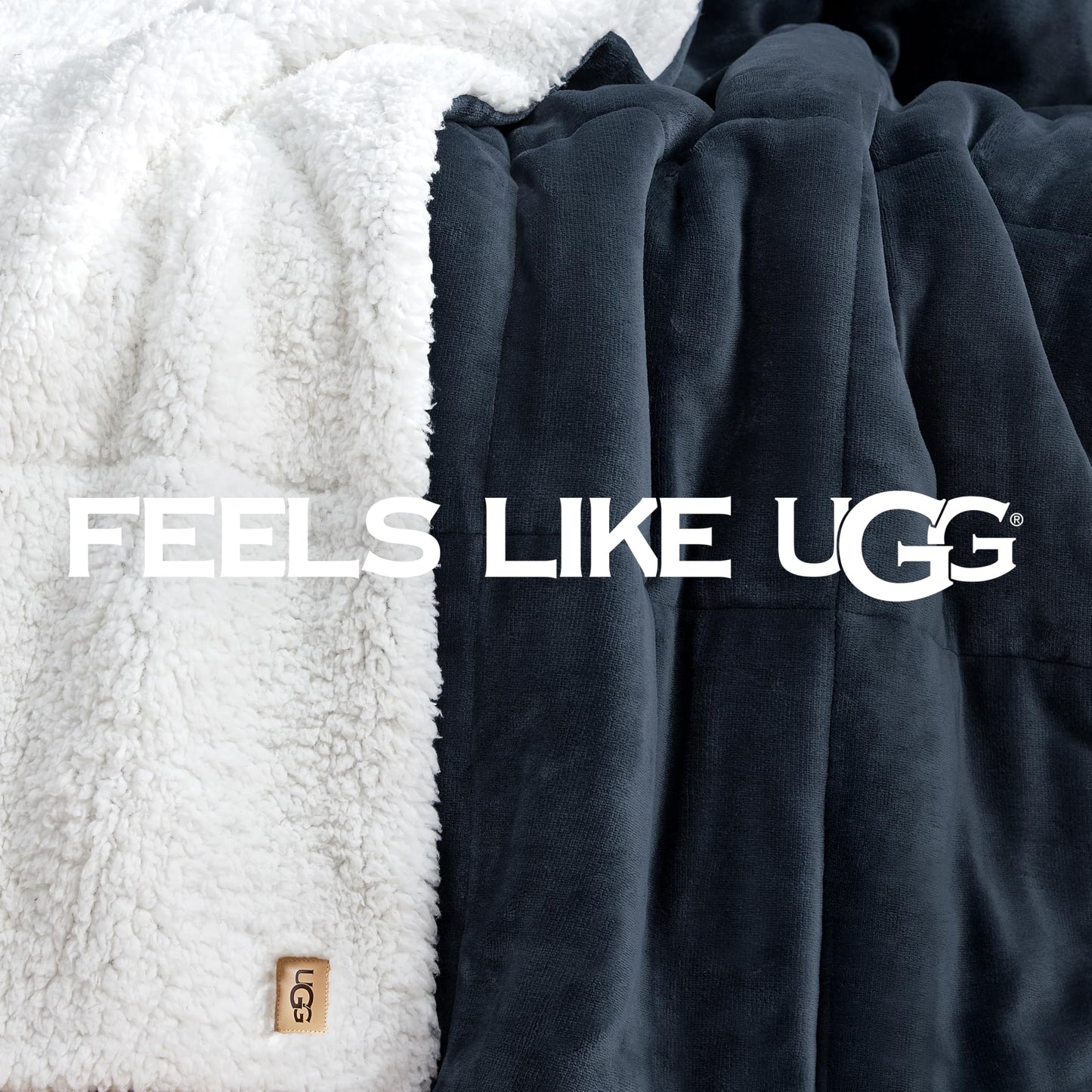 UGG Nita King/California King Blanket Fleece Fluffy Reversible Soft Fuzzy Bedding Cozy Plush Warm Oversized Blanket Machine Washable Bedroom Decor for Big Couch Bed, 110-inch x 90-inch, White Snow