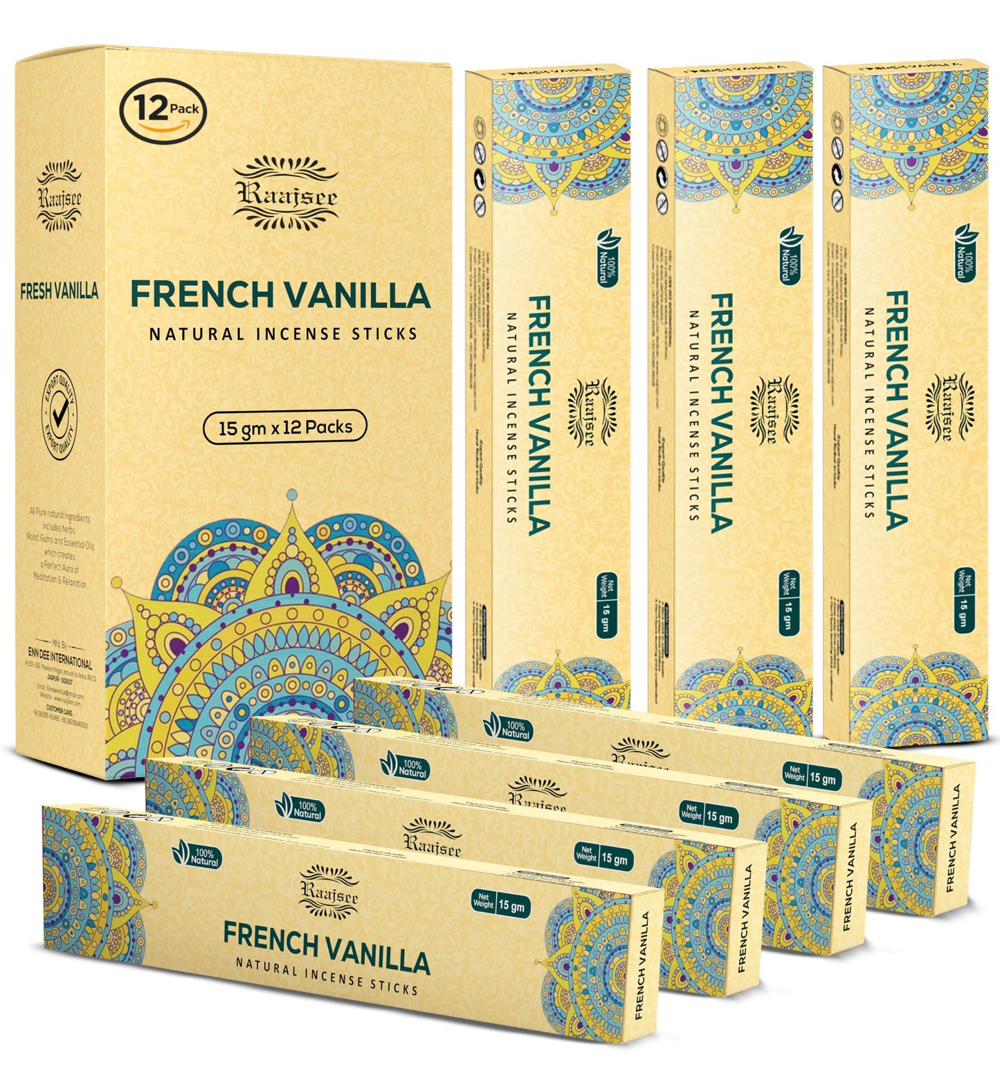 Raajsee Dragons Blood Incense Sticks (180 gm), 100% Pure Organic Natural Hand Rolled Free from Chemicals, (Pack of 12) Visit The raajsee Store