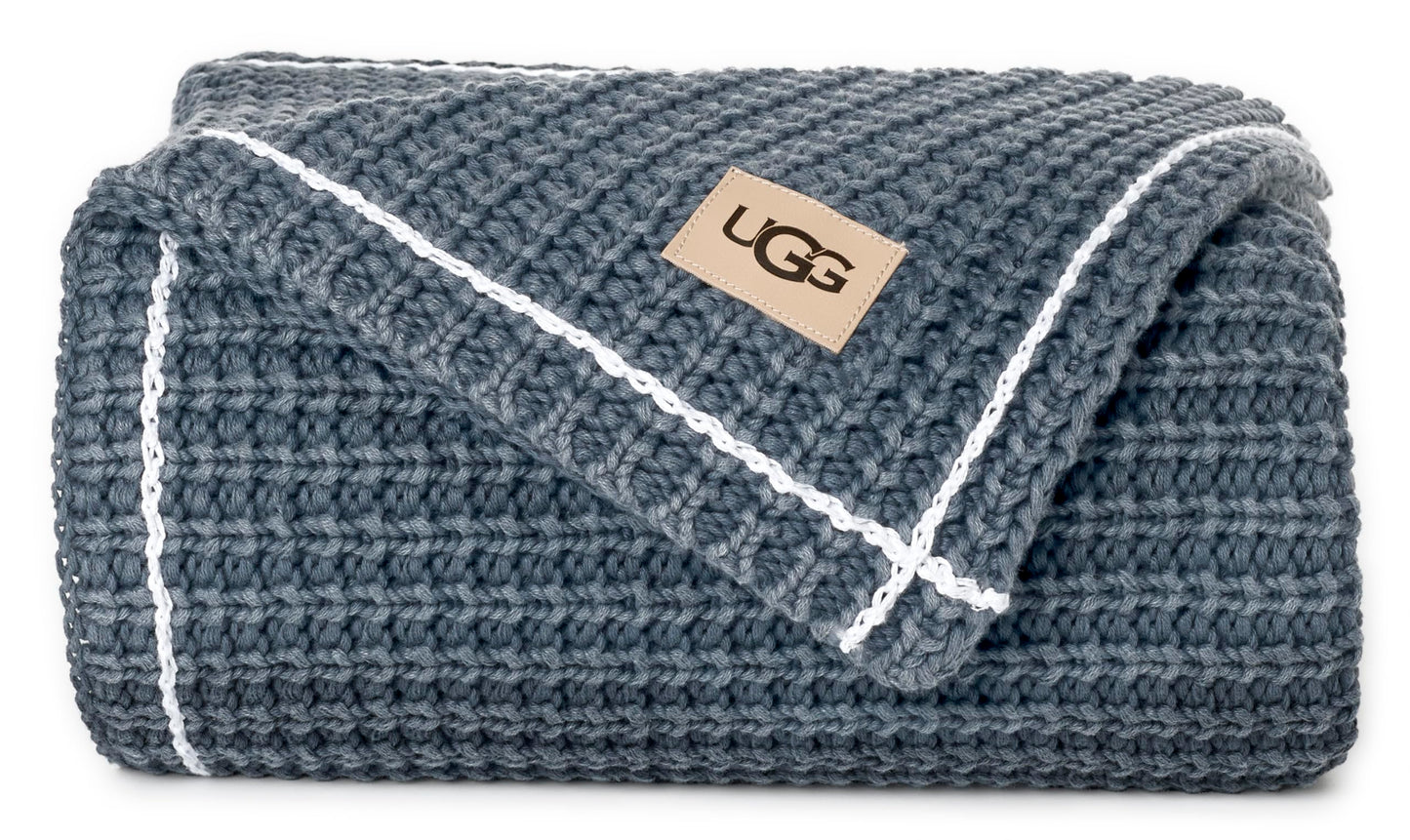 UGG Luna Knit Throw Blanket Soft Cotton Throw for Couch or Bed Cozy Soft Warm Waffle Giftable Lightweight Blanket for Living Room Bedroom, Machine Washable, 50-inch x 70-inch, Quartz Pink