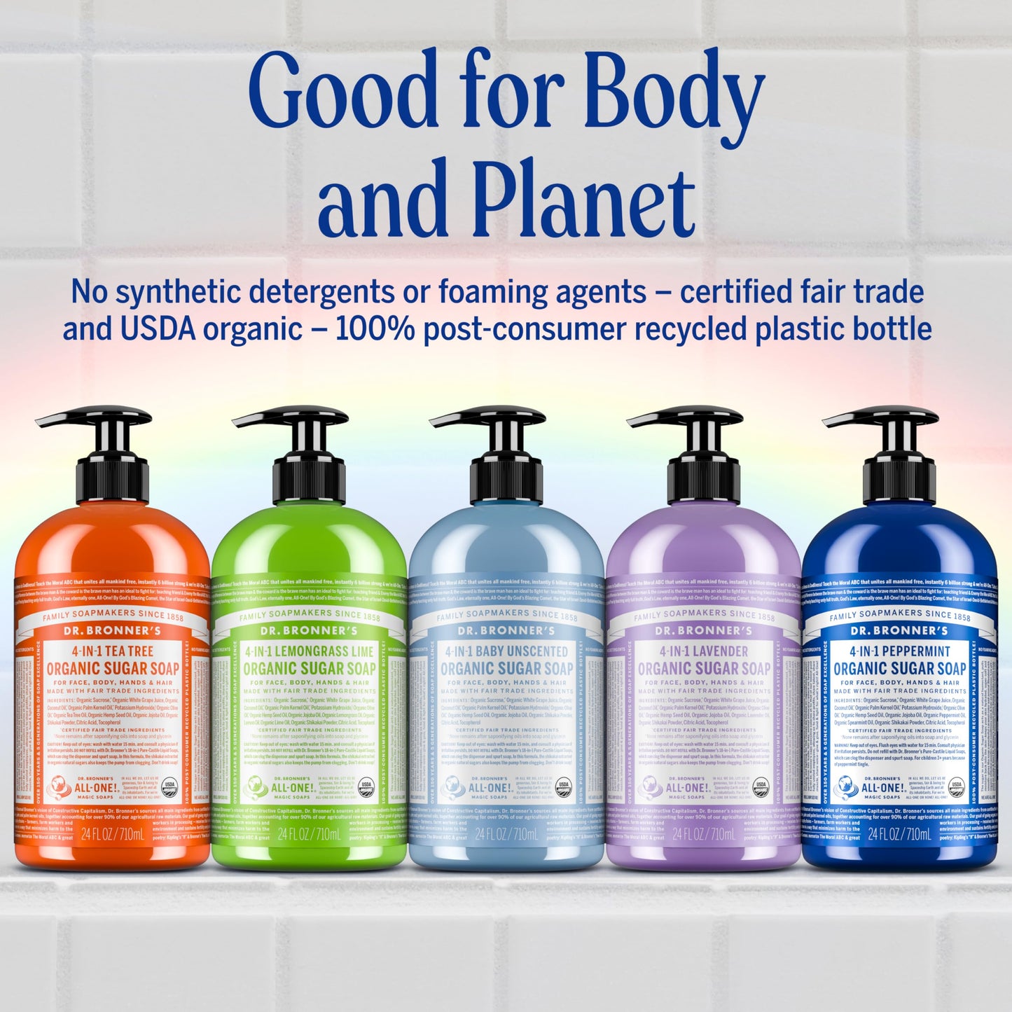Dr. Bronner's - Organic Sugar Soap (Lemongrass, 24 Ounce) - Made with Organic Oils, Sugar and Shikakai Powder, 4-in-1 Uses: Hands, Body, Face and Hair, Cleanses, Moisturizes and Nourishes, Vegan