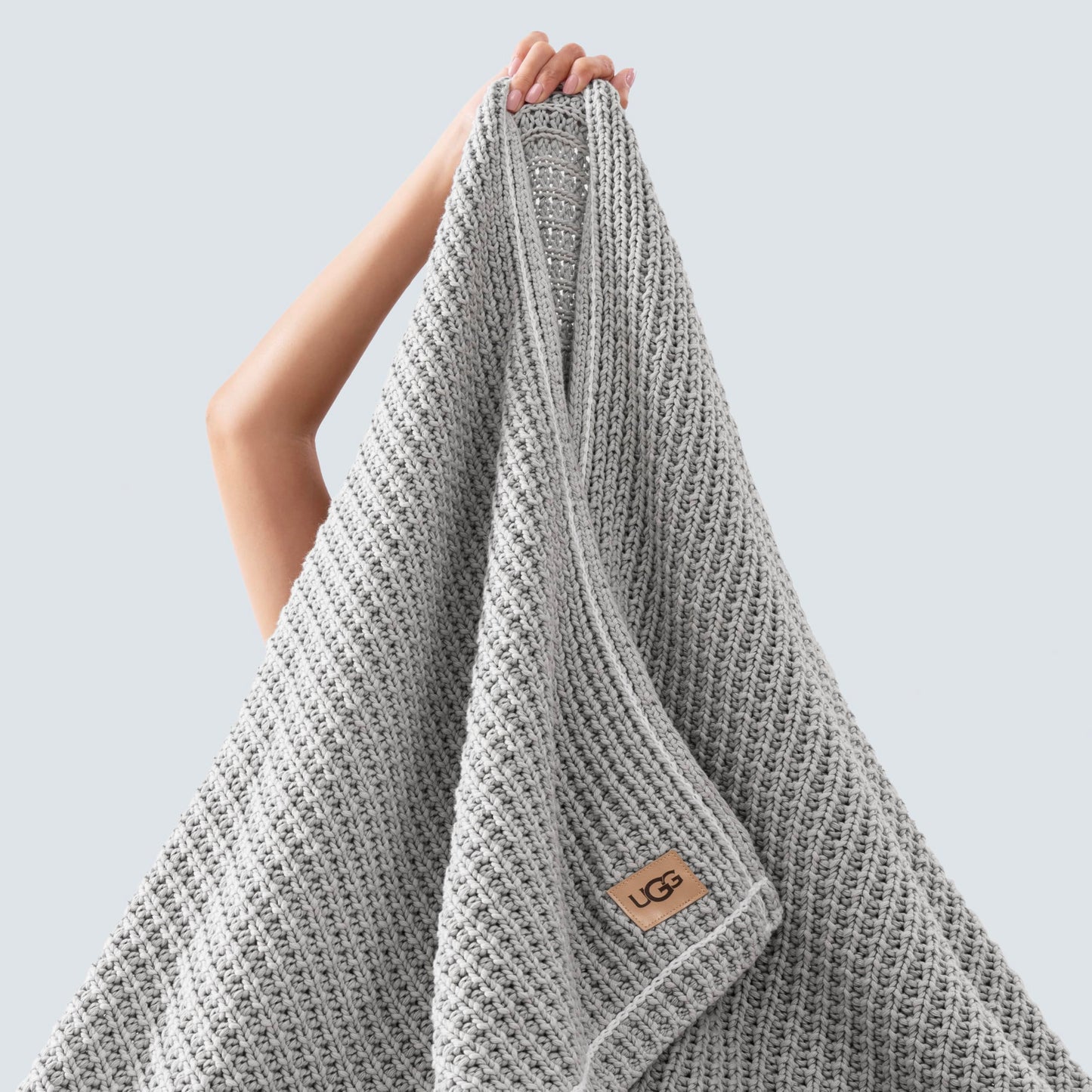 UGG Luna Knit Throw Blanket Soft Cotton Throw for Couch or Bed Cozy Soft Warm Waffle Giftable Lightweight Blanket for Living Room Bedroom, Machine Washable, 50-inch x 70-inch, Quartz Pink