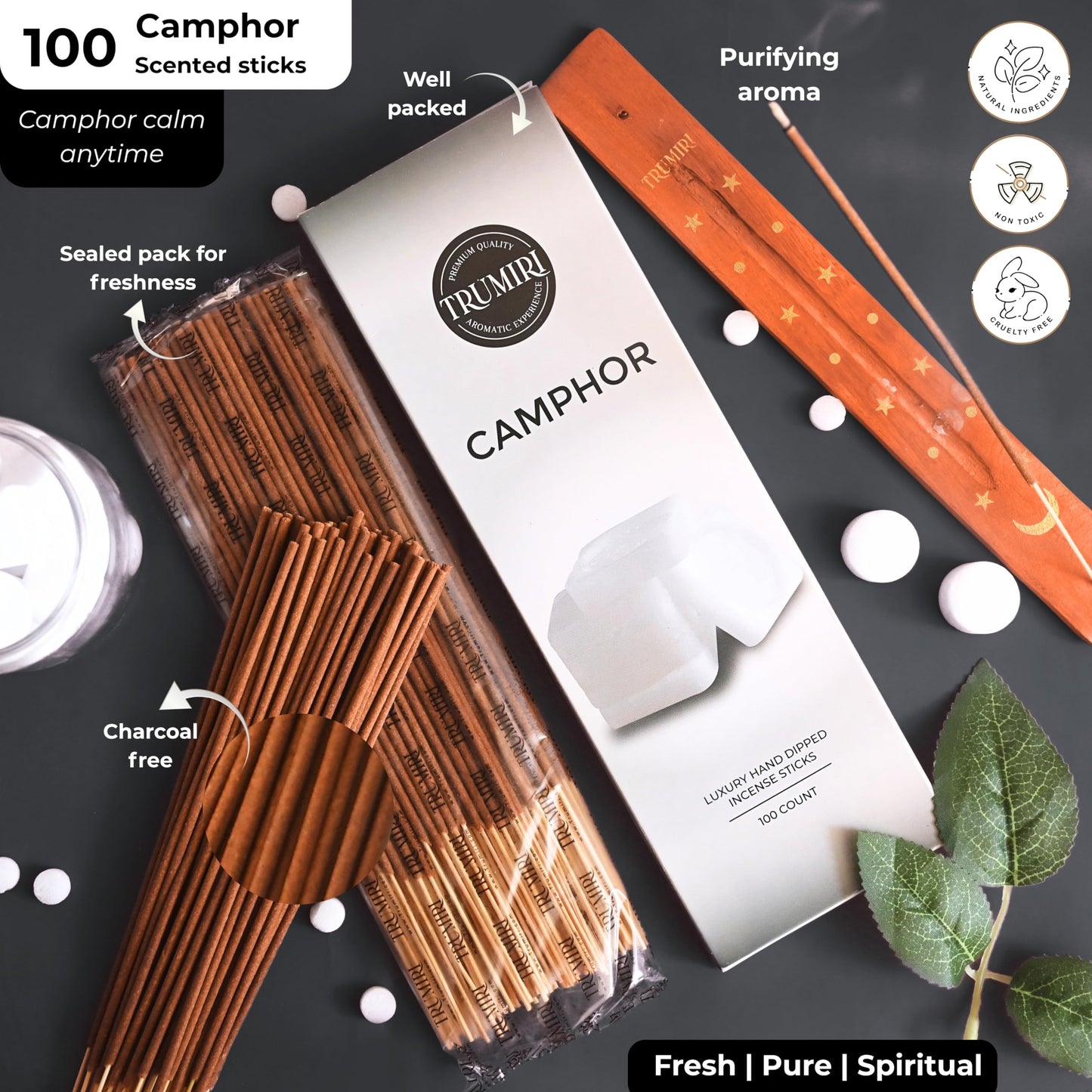 Pine Incense Sticks - Bulk Pack of 100 Insence-Sticks - Made with Natural Pino Oil - Scented Incienso Aromaticos Non Toxic Inscent Insense
