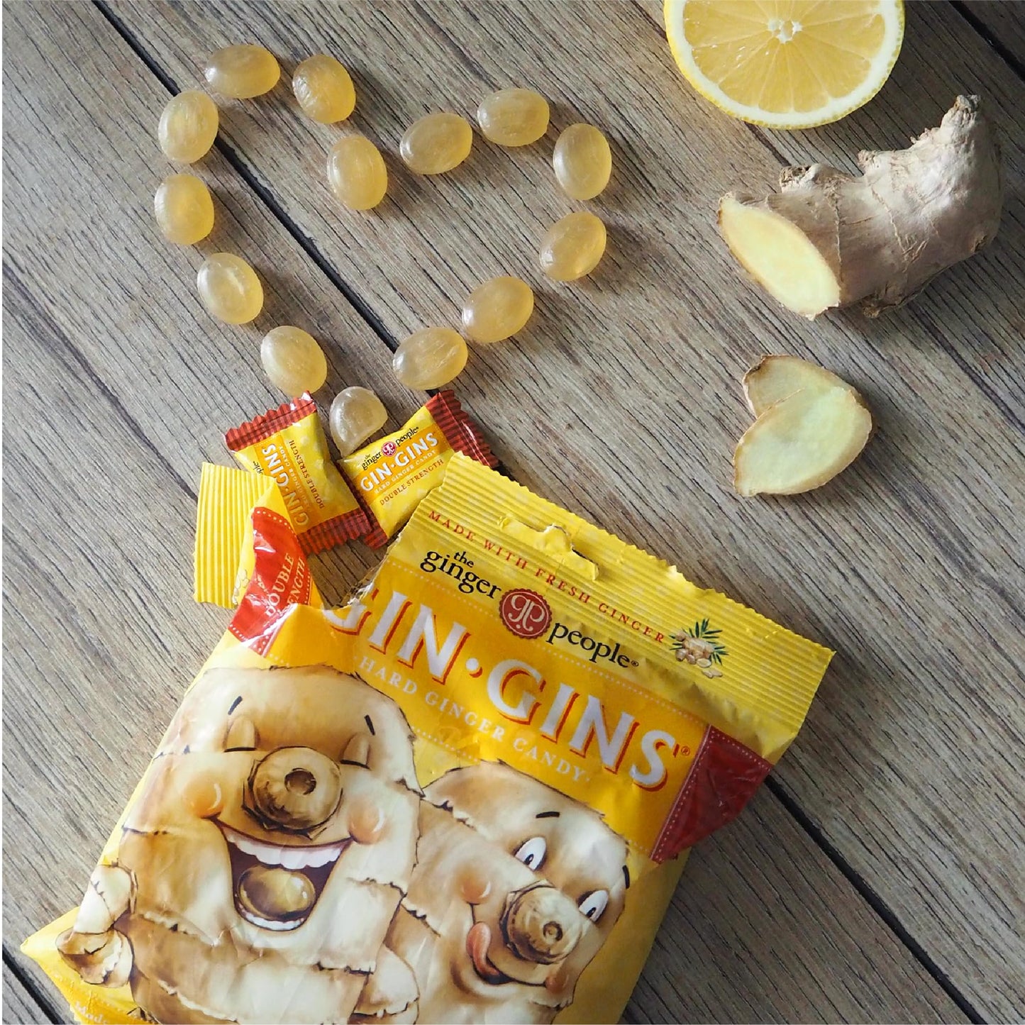 GIN GINS Spicy Apple Ginger Chews – Natural Fresh Ginger Candy by The Ginger People – Individually Wrapped Healthy Candy – Spicy Apple Ginger Flavor – Large 1 lb Bag (16oz) – Pack of 1
