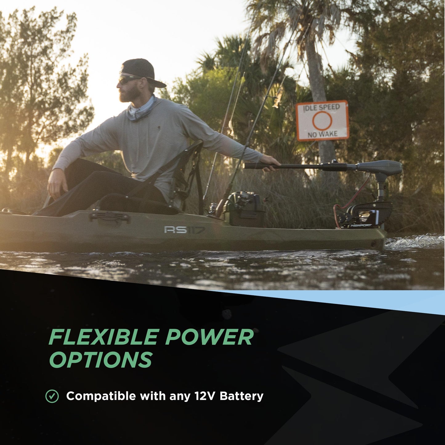 Newport Kayak Series 36lb Thrust Transom Mounted Saltwater Electric Trolling Motor w/LED Battery Indicator (24" Shaft)